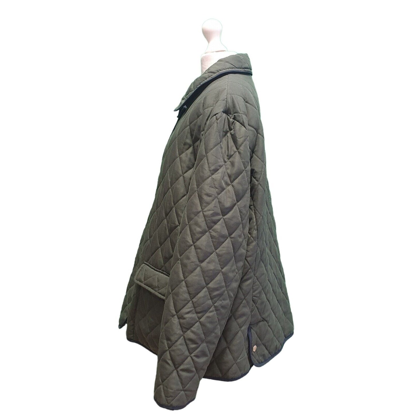 David Barry Green Snap Fasten Quilted Jacket Women's UK 18 eu 46 G902