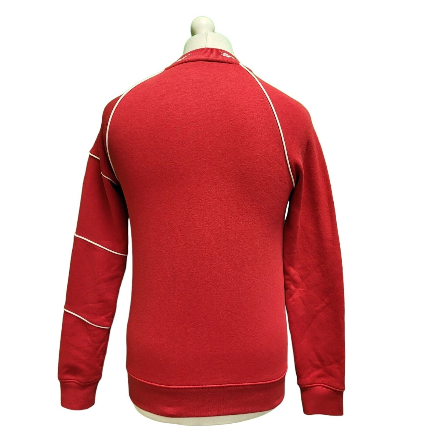 Reebok Red White Long Sleeve Cotton Sports Sweatshirt Men's Uk XS H680