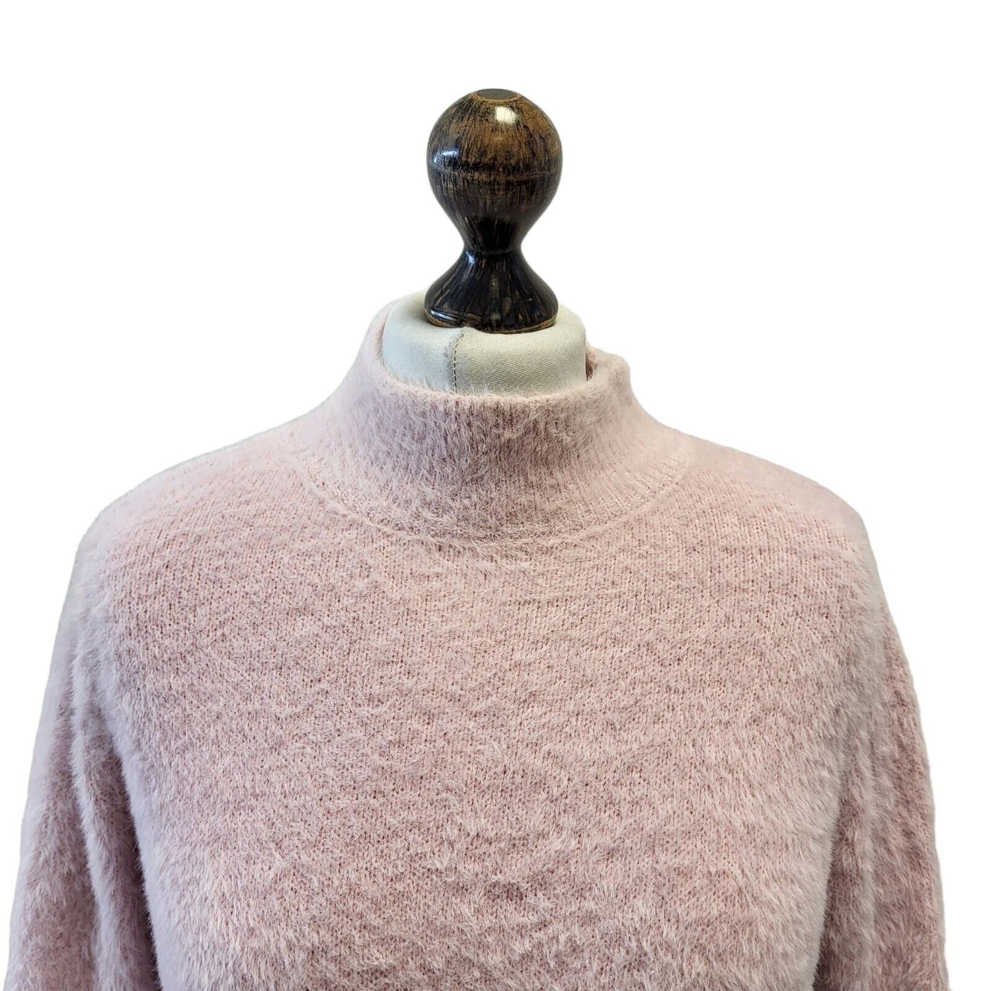 Guess Jumper Soft & Fluffy Pink High Neck Uk Women's Size S G422
