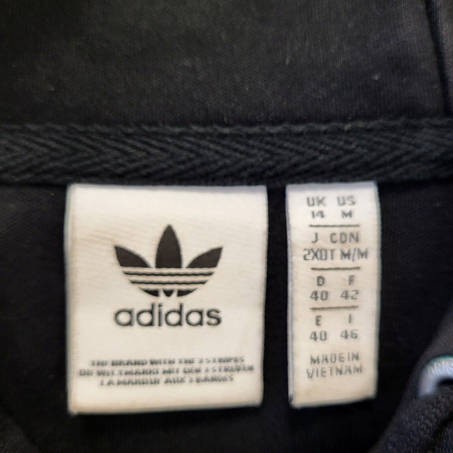 Adidas Black Cropped Hooded Drawstring Sweatshirt Women's UK XL 14 G780
