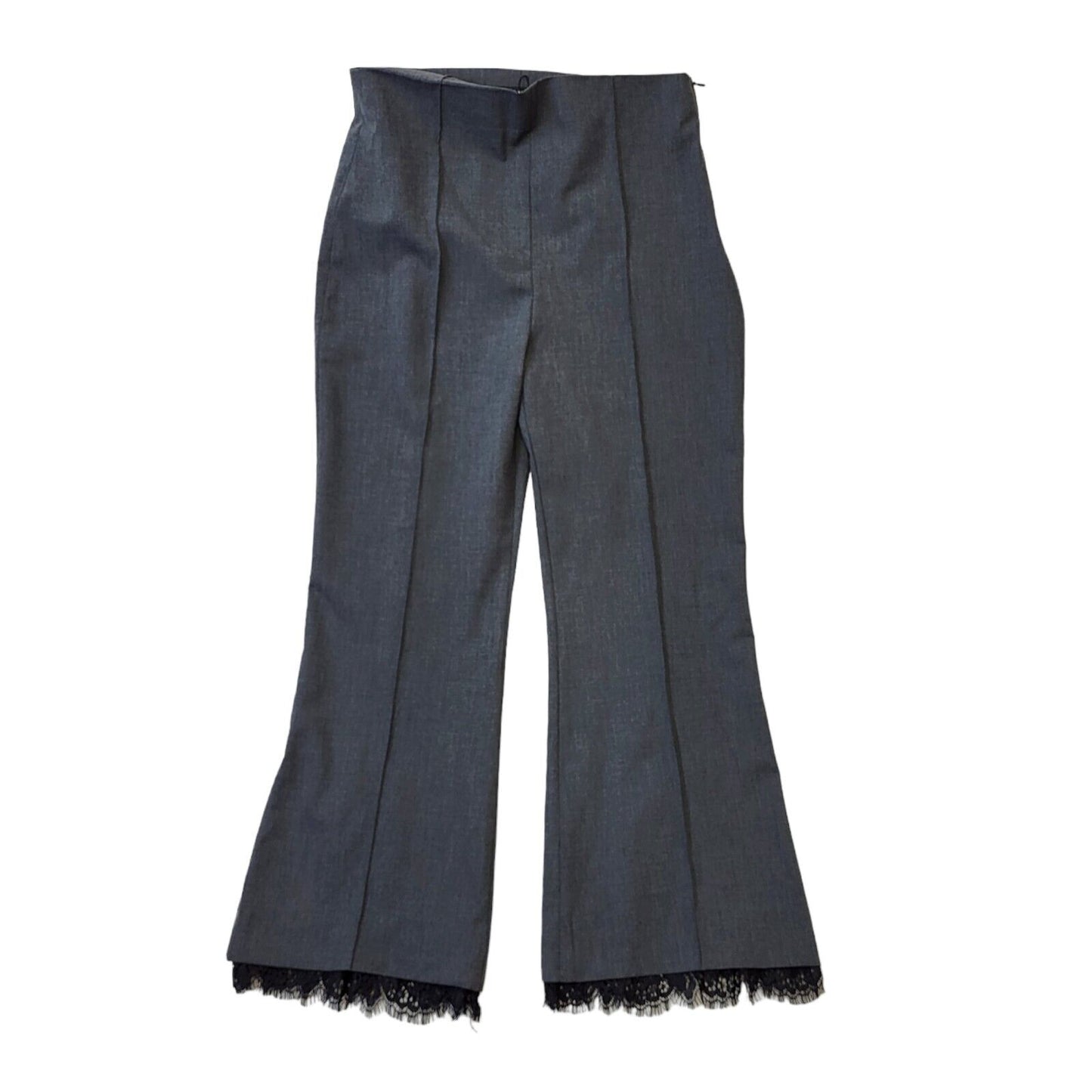 Zara Grey Straight Dress Trousers Uk Women's M W28 L26 G218