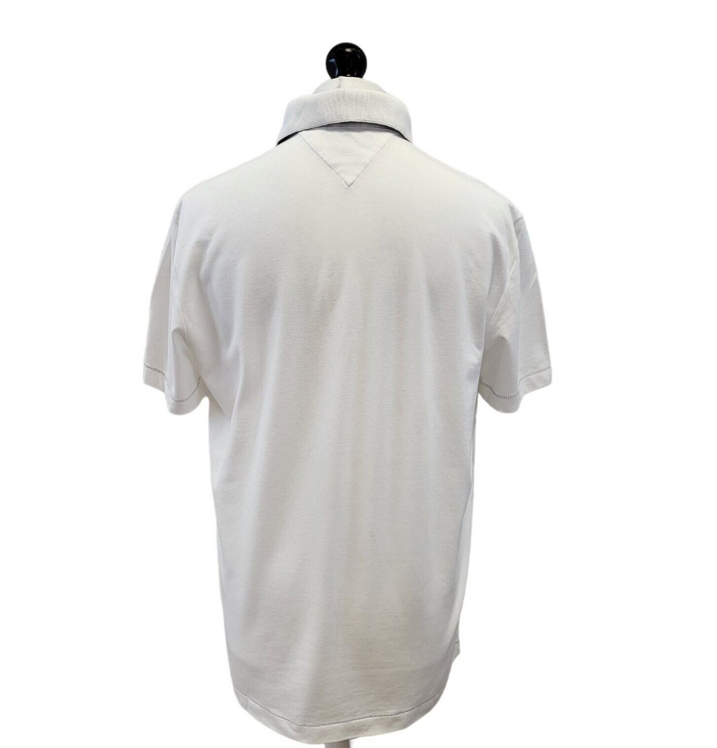 Tommy Hilfiger White Short Sleeve Polo Shirt Mens Uk L EU 54 G338