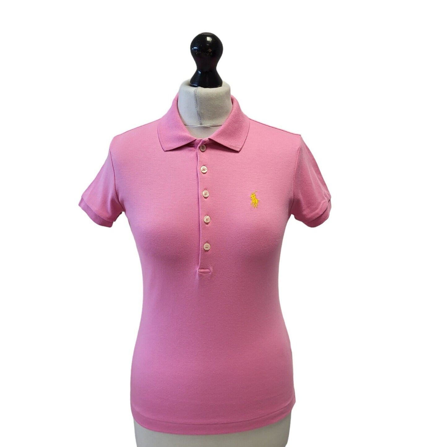 Ralph Lauren Pink Short Sleeve Polo Shirt UK Women's Small G725