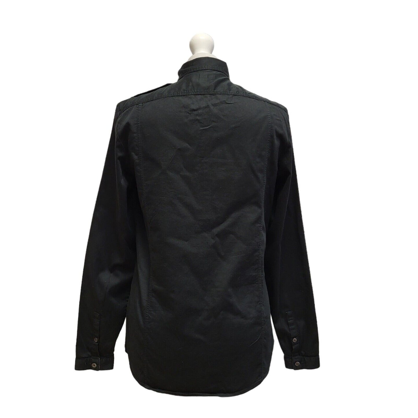 Burberry Brit Black Slim Fit Long Sleeve Shirt Uk Women's Medium BB394