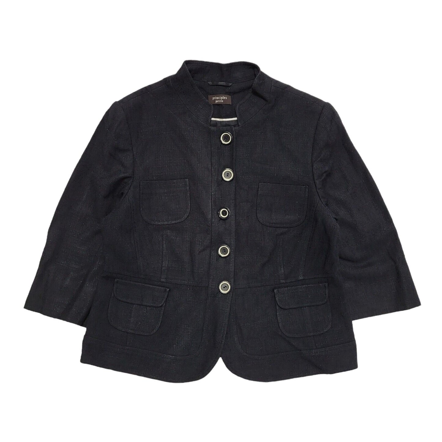 Principles Petite Black Button Long Sleeve Jacket UK Women's 16 H691