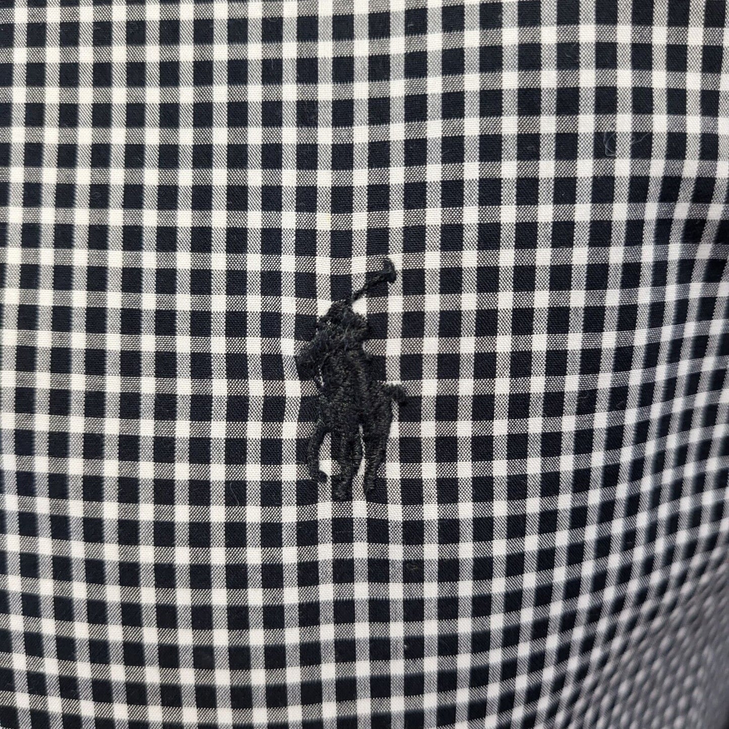 Polo Ralph Lauren Black White Check Long Sleeve Shirt Uk Men's S Eu 46 G288