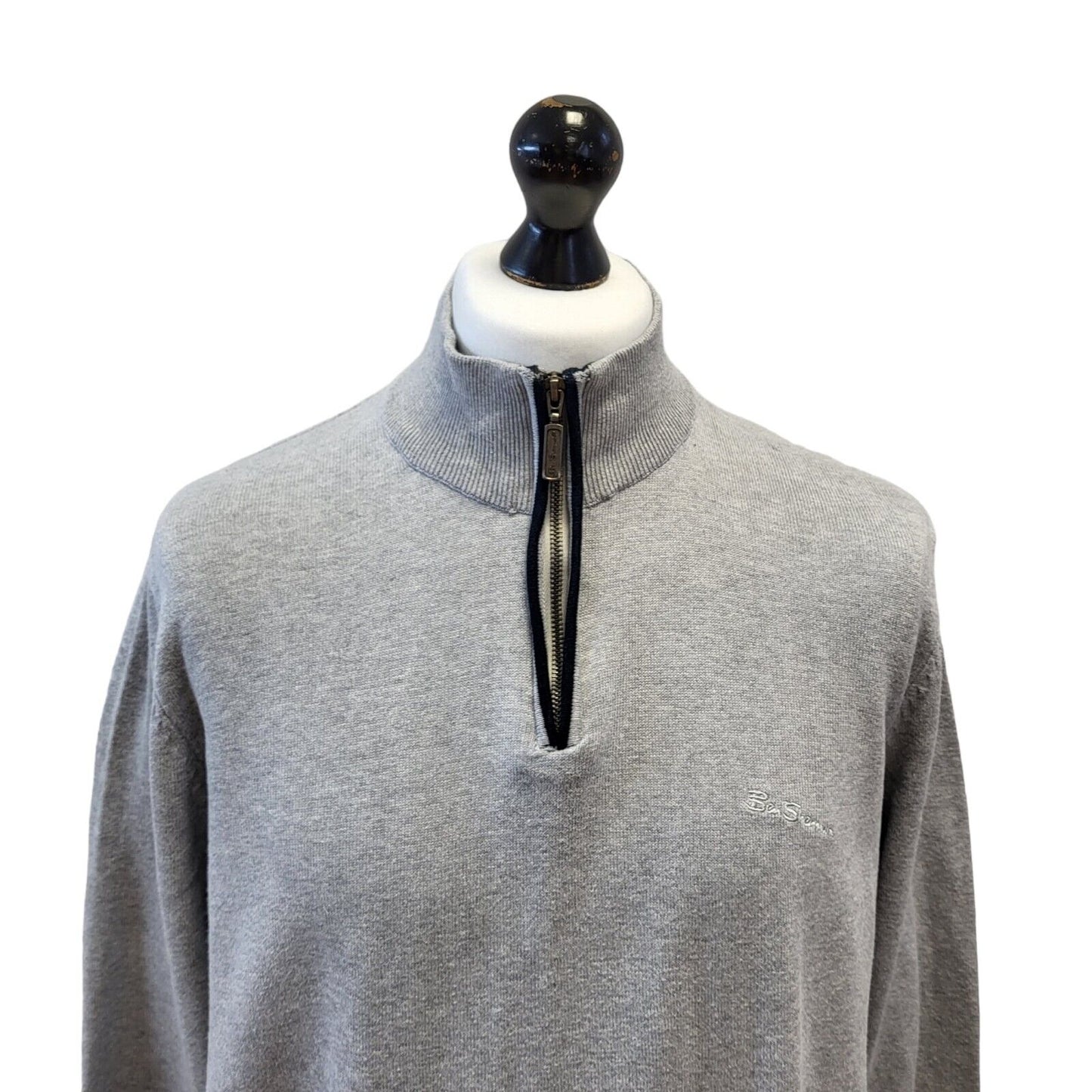 Hugo Boss Jumper High Neck Grey 1/4 Zip Mens UK XL EU 54 G138