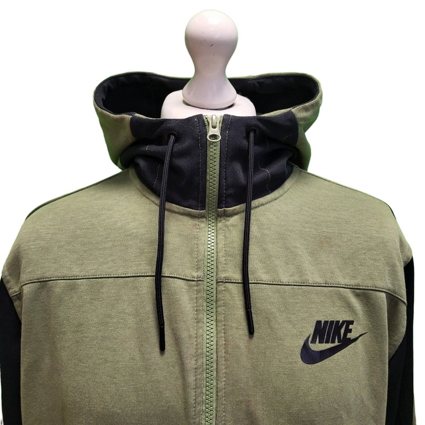 Nike Green Long Sleeve Zip Casual Sweatshirt Hoodie Men's UK L EU 54 H597