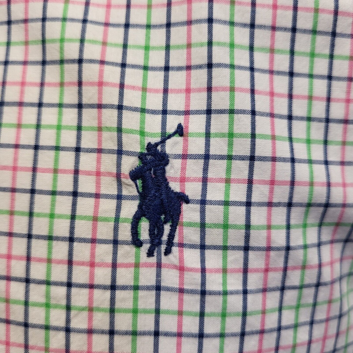 Ralph Lauren White Pink Blue Check S/Sleeve Shirt Men's UK M eu 50 H377