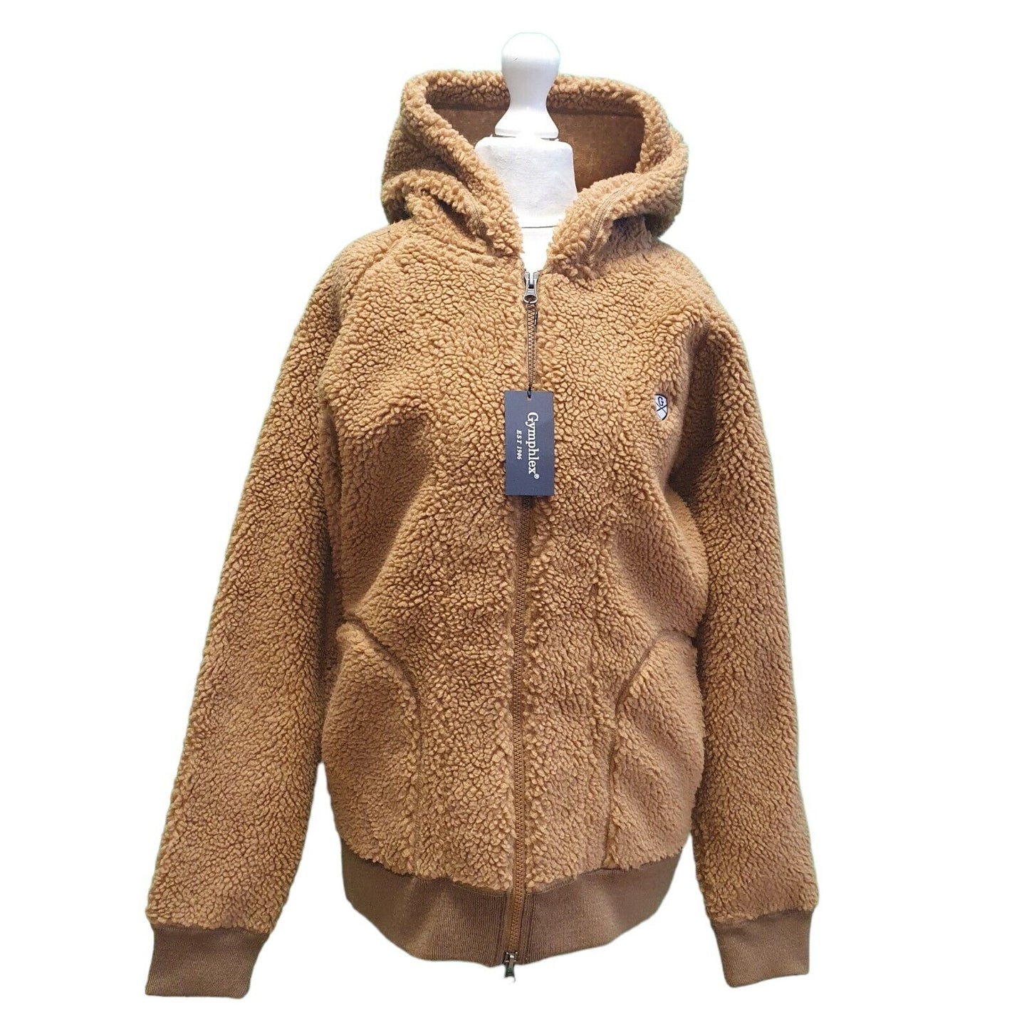 Gymphlex Light Brown Zipped Hooded Fleece Jacket Women's UK L 12 G767