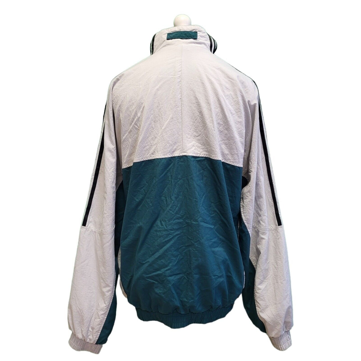 Adidas Green Grey 1/4 Zip Over-sized Sport Jacket Men's uk L eu 54 H269
