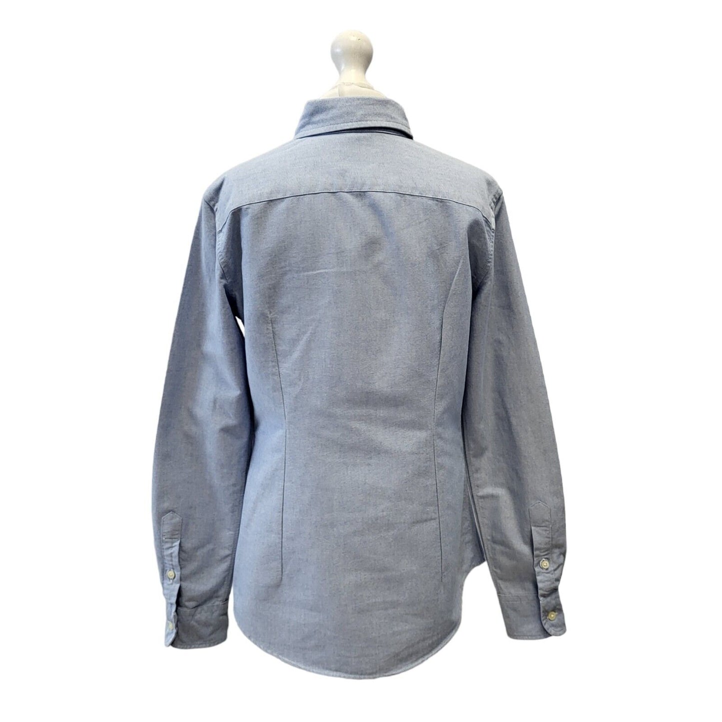 Polo Ralph Lauren Blue Solid Long Sleeve Shirt Uk Men's XS Eu 44 G287