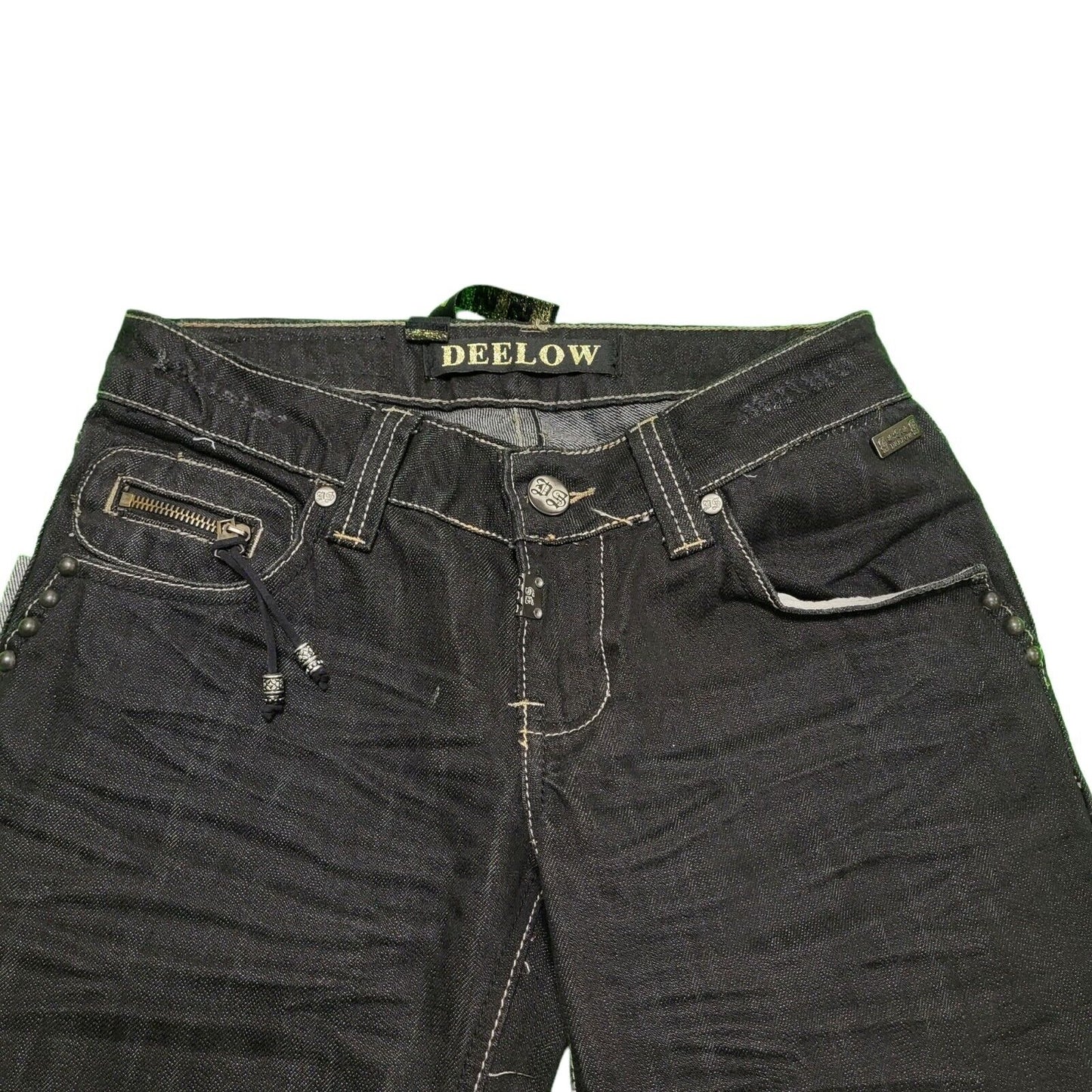 Deelow Black Straight Leg Denim Jeans uk Women's 8 S W26 L32 H769