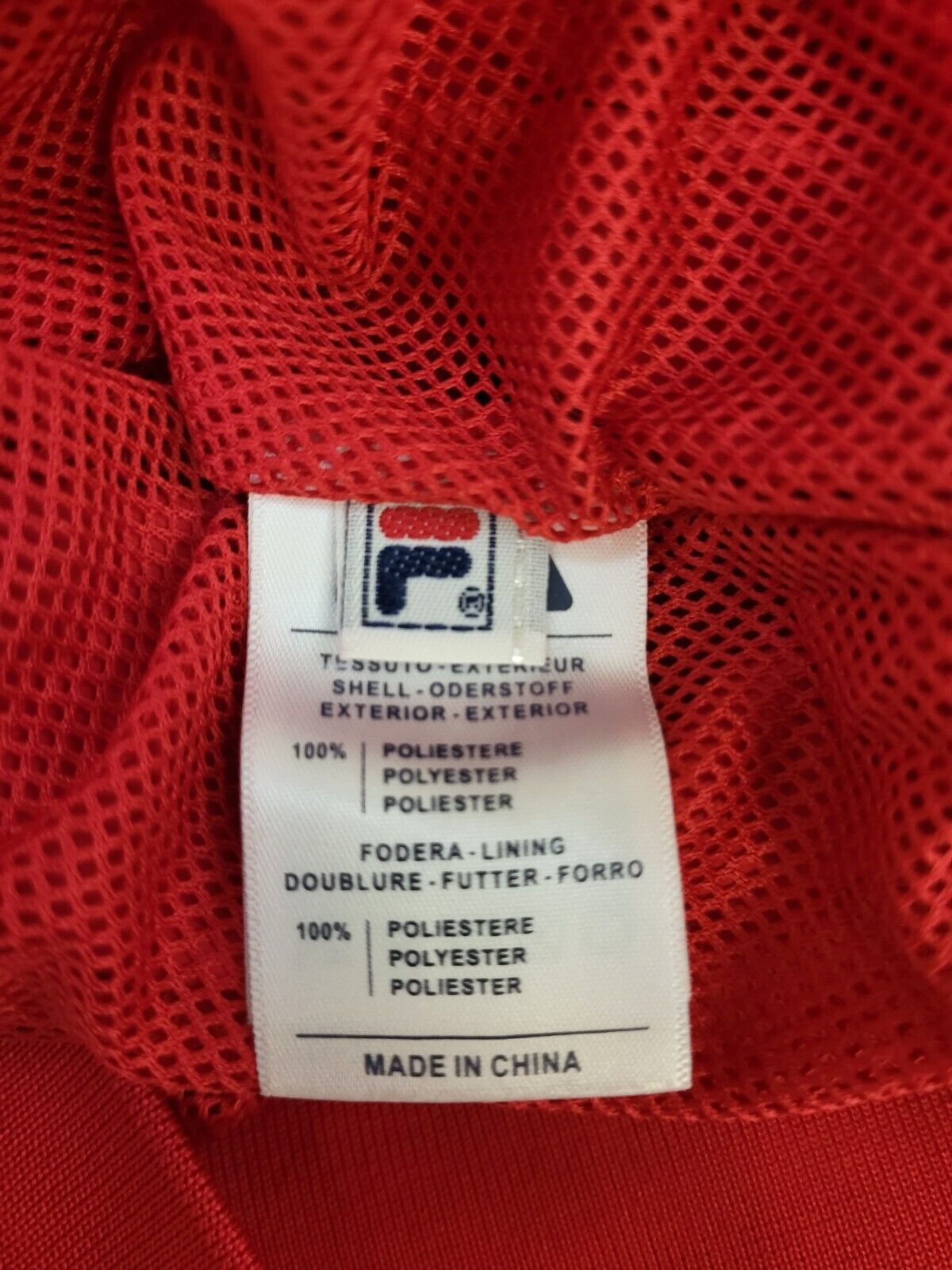 Fila Red Long Sleeve Sport Tracksuit Windbreaker Jacket Men's Uk M H184
