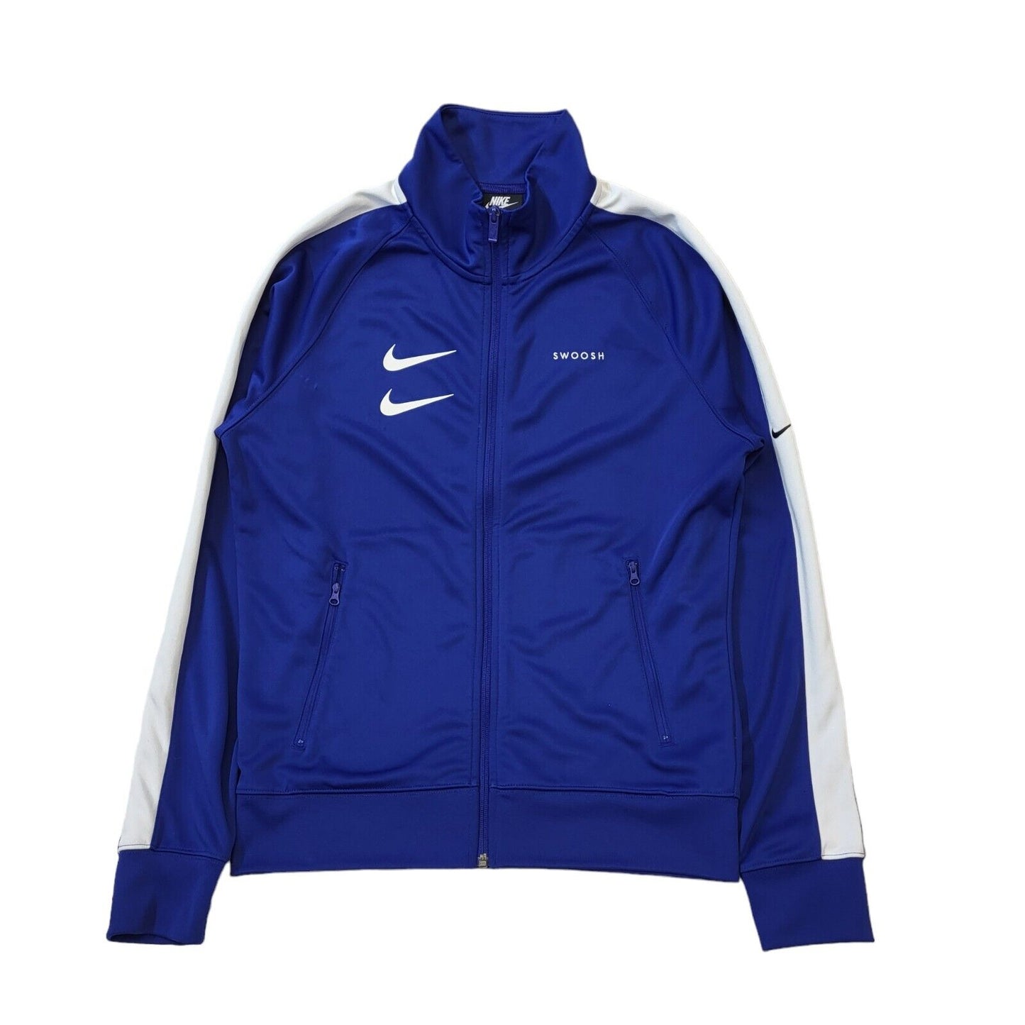 Nike Blue White Zipped Sports Tracksuit Top Uk Men's Small G457