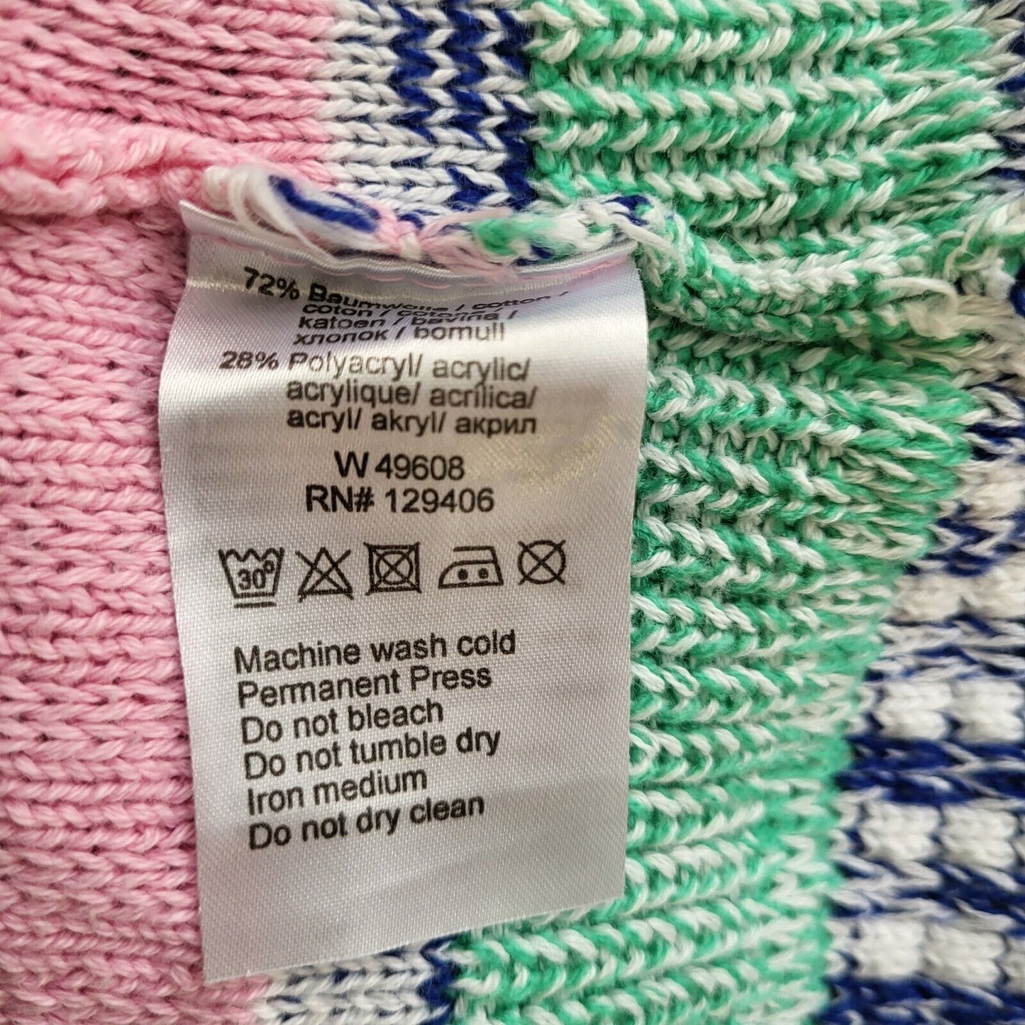 Collection L Pink Blue Striped Collared 1/4 Zip Knit Jumper Women's UK 18 H230