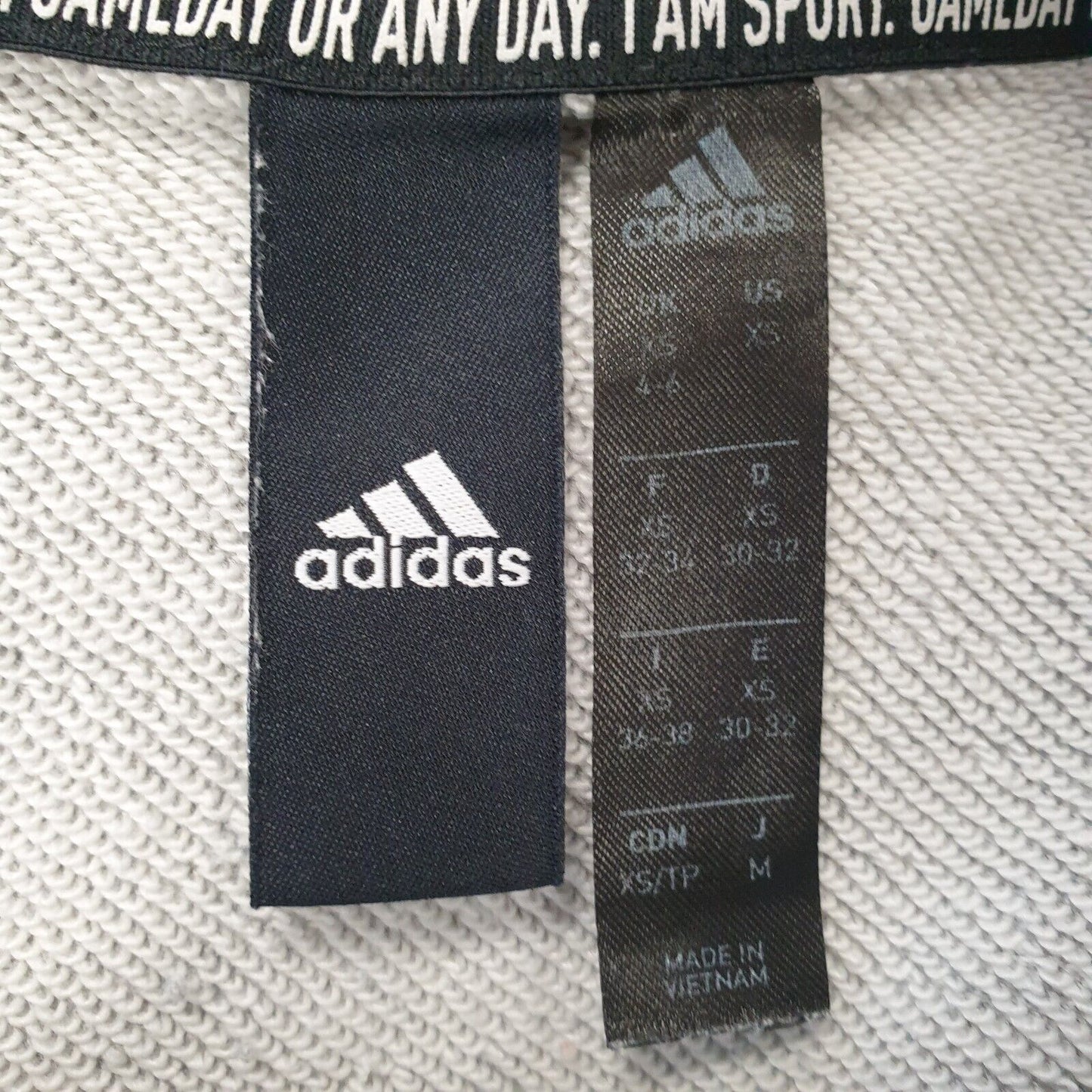 Adidas Grey Drawstring Sweatshirt Hoodie Women's UK XS 4-6 EU 34 H945