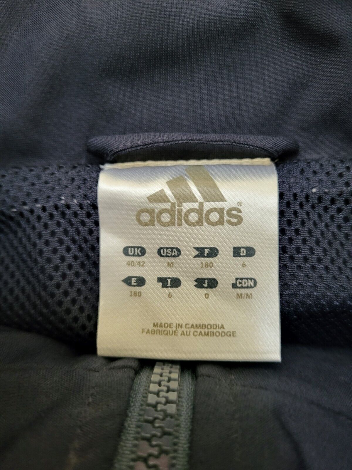 Adidas Navy Blue Long Sleeve Sport Tracksuit Top Jacket Men's Uk M H181