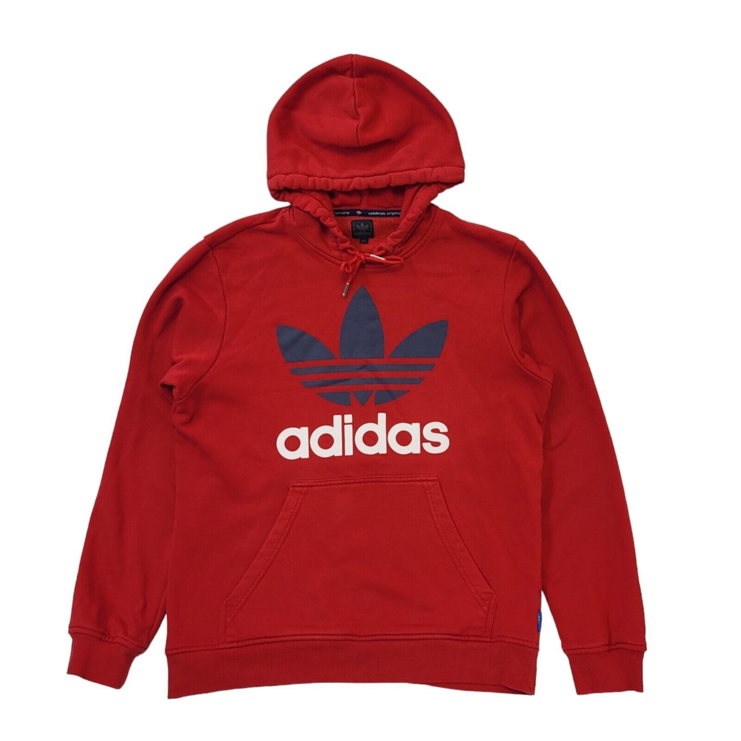 Adidas Red Spell Out Retro Long Sleeve Sweatshirt Men's Hoodie Uk M G935