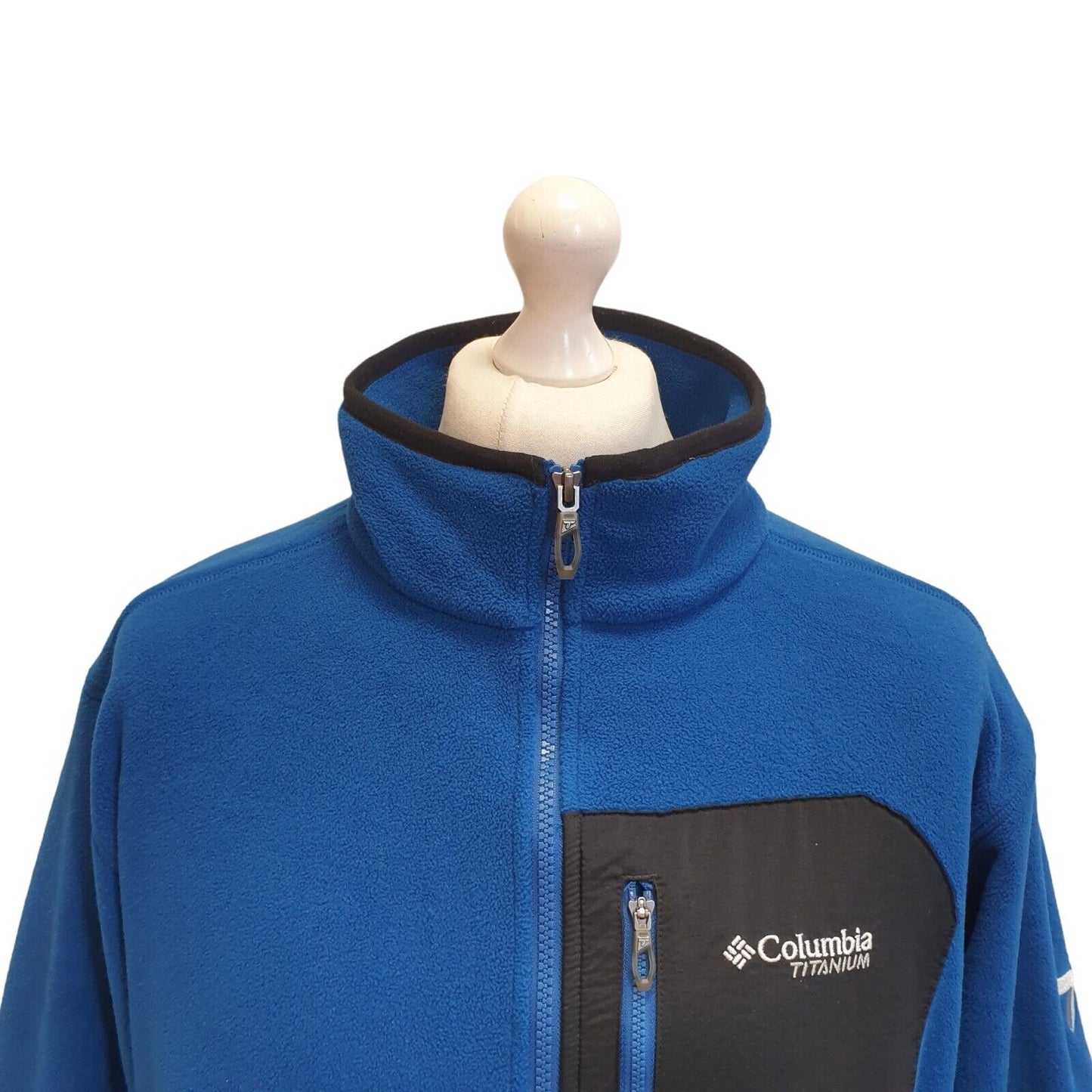 Columbia Titanium Blue Fleece Hiking Walking Jacket Uk Men's XL Eu 56 G88