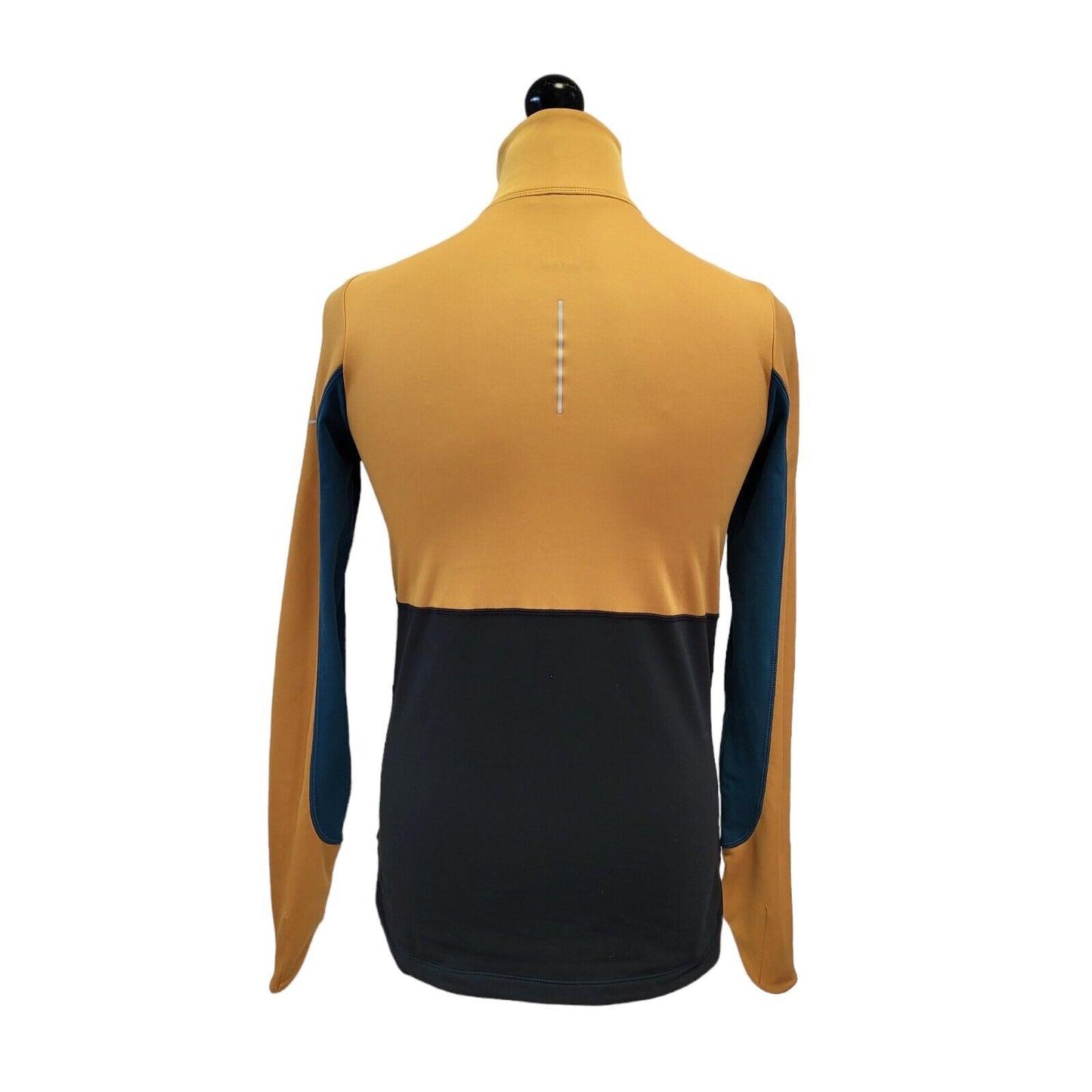 Nike Dri-Fit Activewear Top Long Sleeve 1/4 Zip Blue Orange Mens Uk XS G365