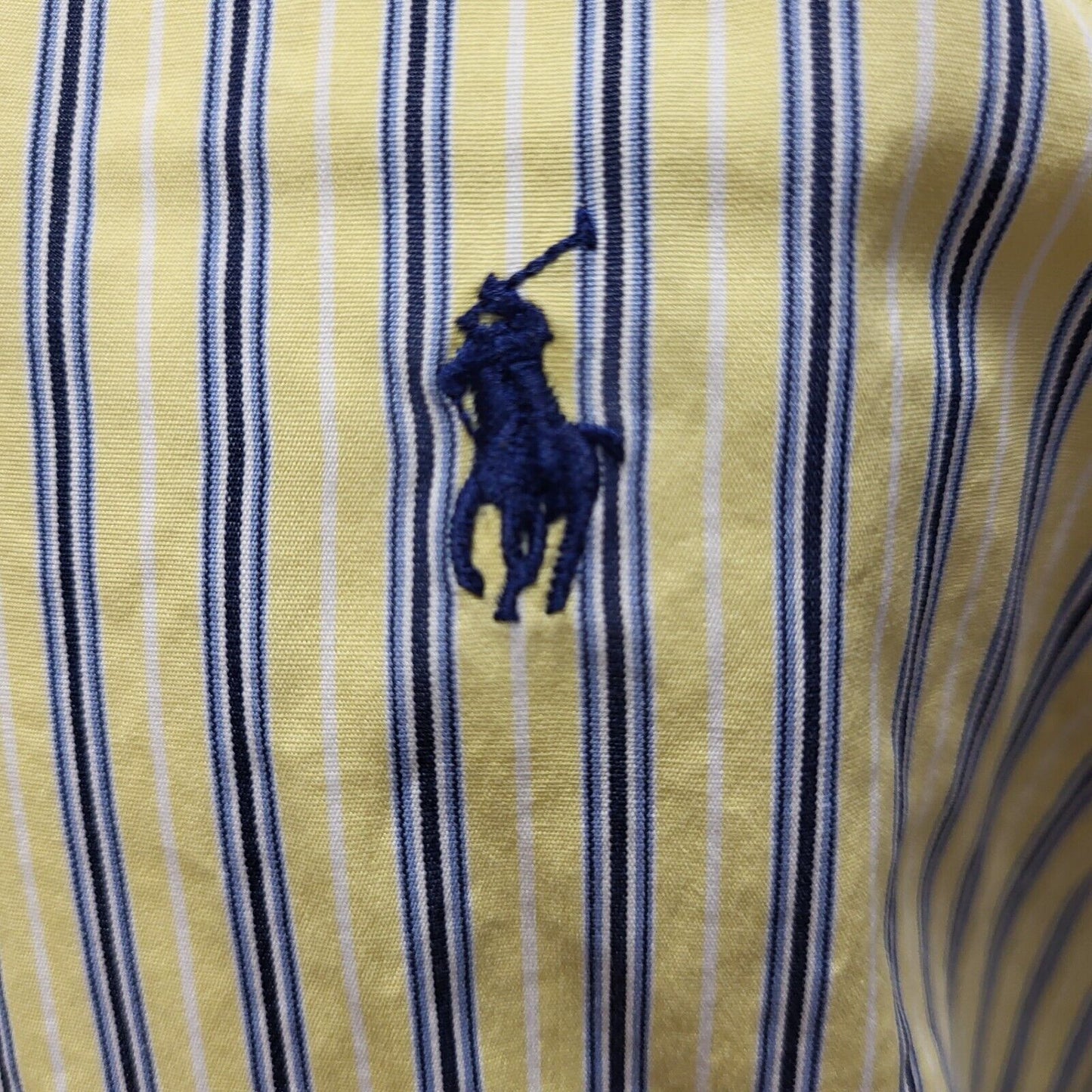 Ralph Lauren Yellow Blue Striped Long Sleeve Shirt Uk Men's XL BB380