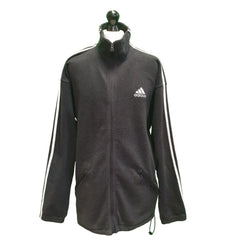 Adidas Black White Trim Zipped Fleece Sports Jacket Men's UK 2xL H921