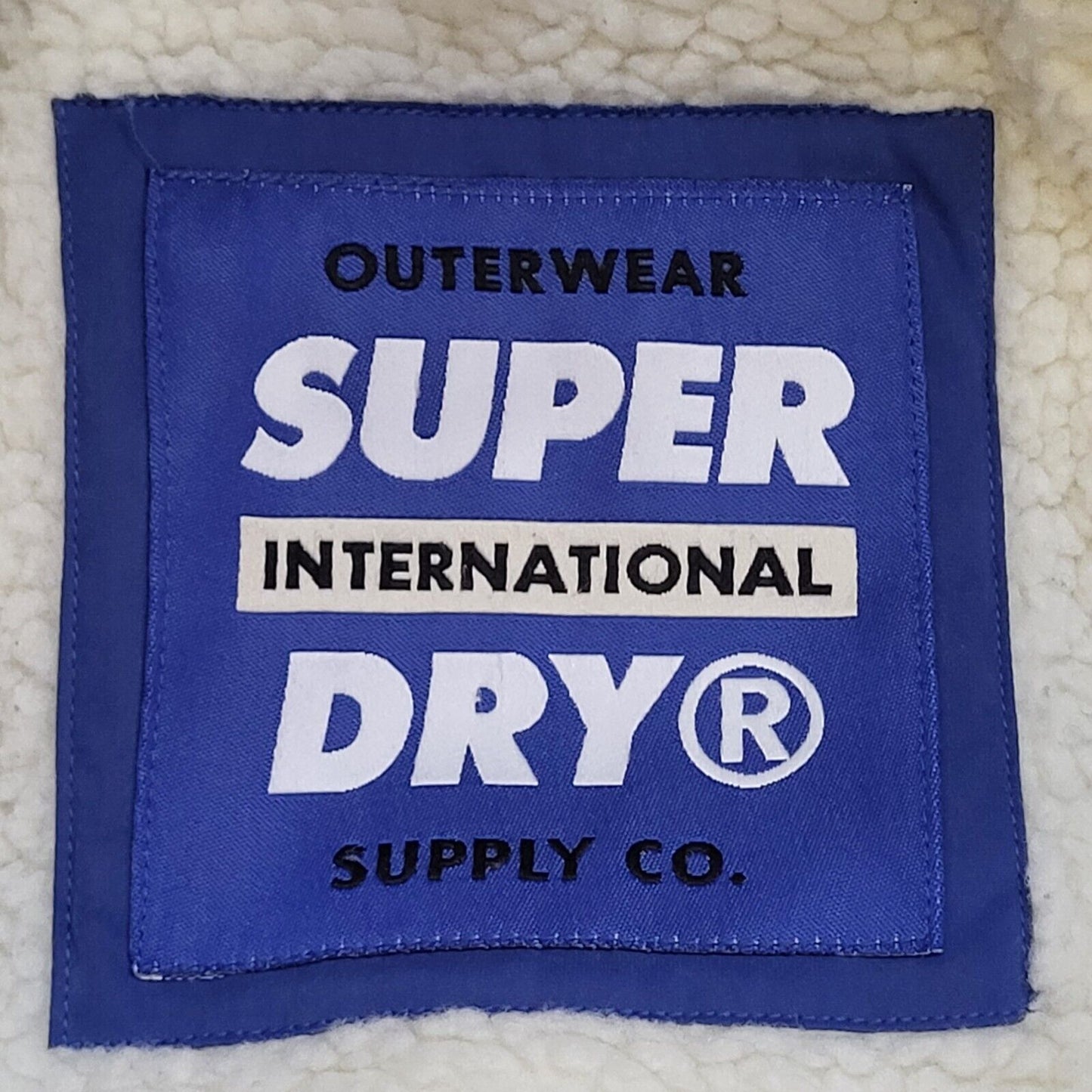 Superdry Blue Fleece Lined Hooded Jacket Uk Women's 10 Eu 38 G28