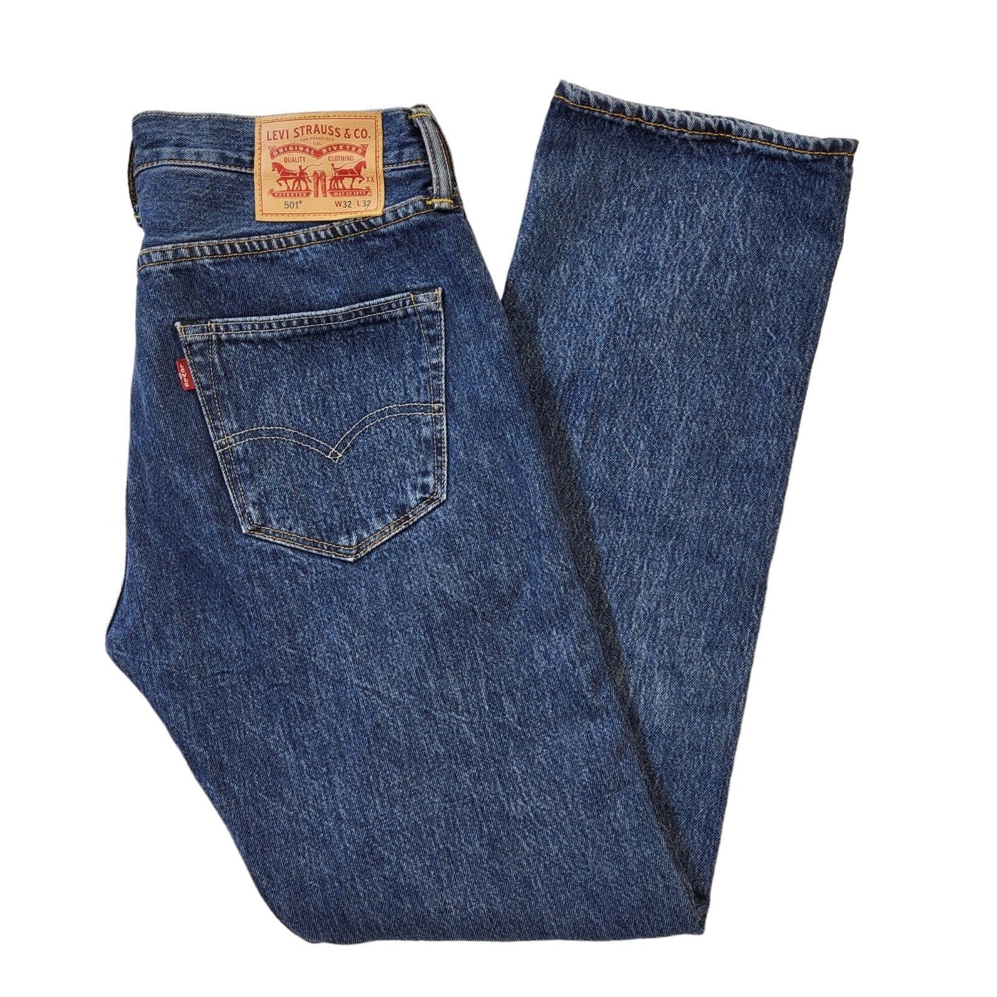 Levi 501 Blue Straight Leg Denim Jeans Men's M W32 L32 G449