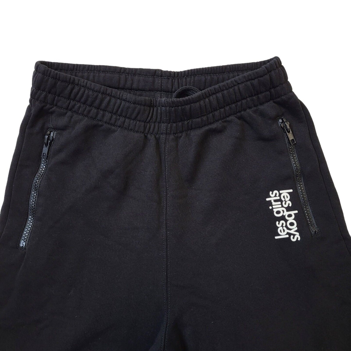 Les Girls Les Boys Black Tracksuit Bottoms Uk Kids Small W24 L31 G175