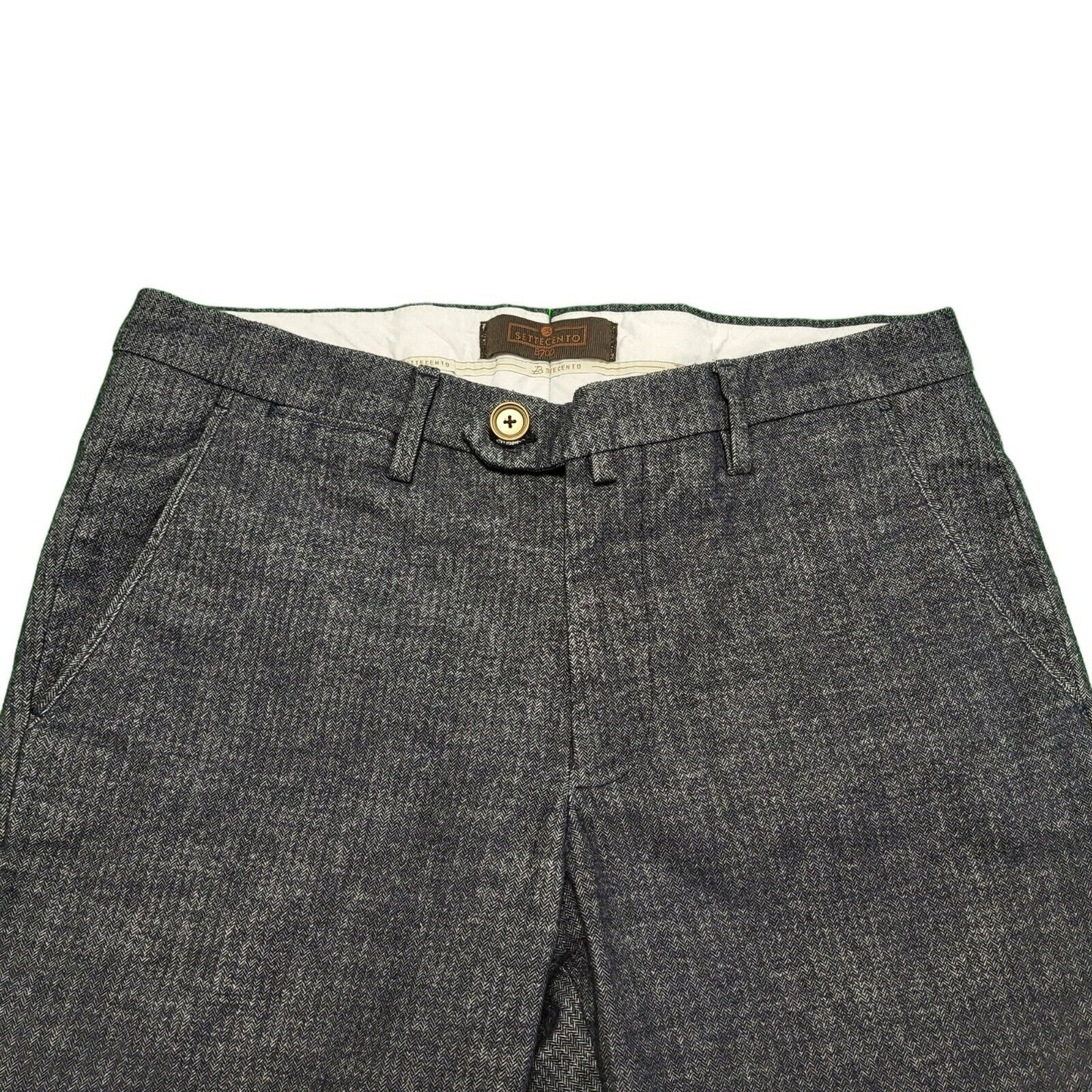 Settecento Grey Straight Leg Slim Trousers Uk Men's M W32 L31 H771