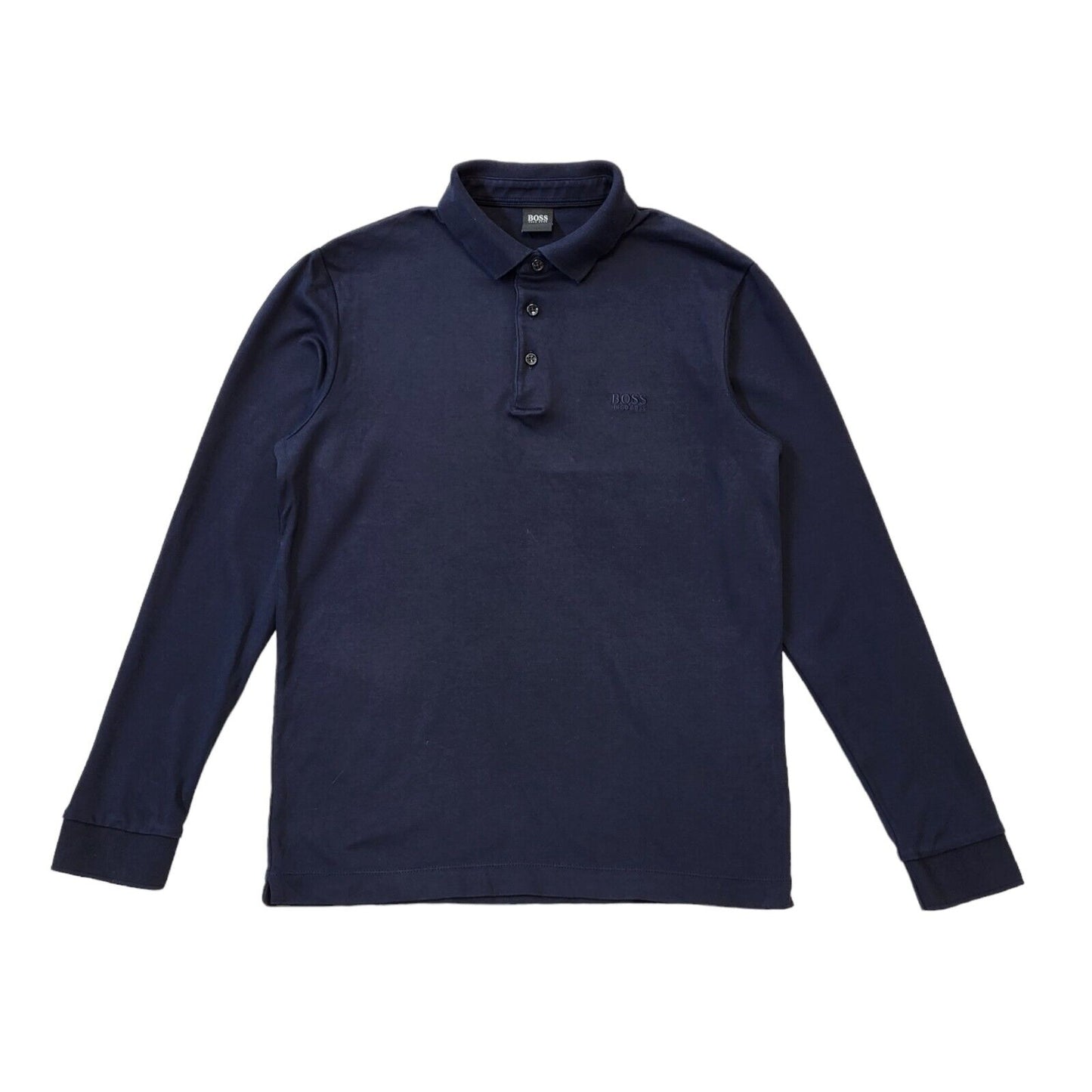 Hugo Boss Blue Long Sleeve Polo Top Mens Uk S EU 48 G347