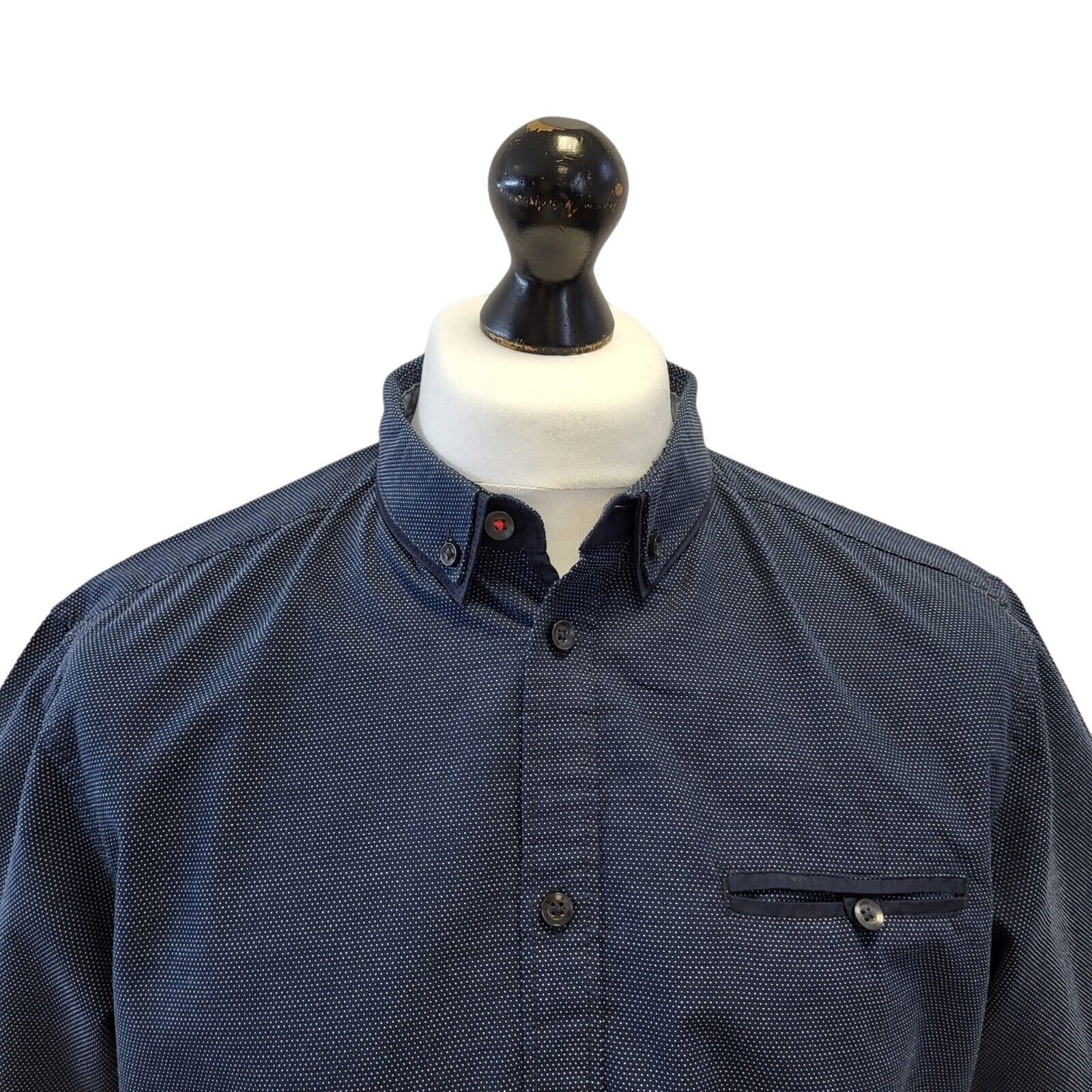 Tokyo Laundry Navy Blue Short Sleeve Shirt Uk Men's L Eu 54 Bnwt G296