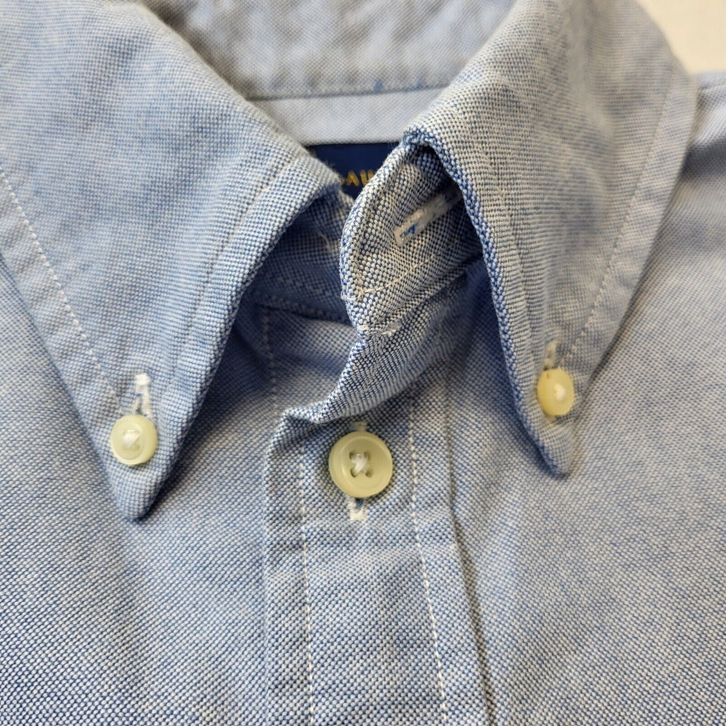 Polo Ralph Lauren Blue Solid Long Sleeve Shirt Uk Men's XS Eu 44 G287