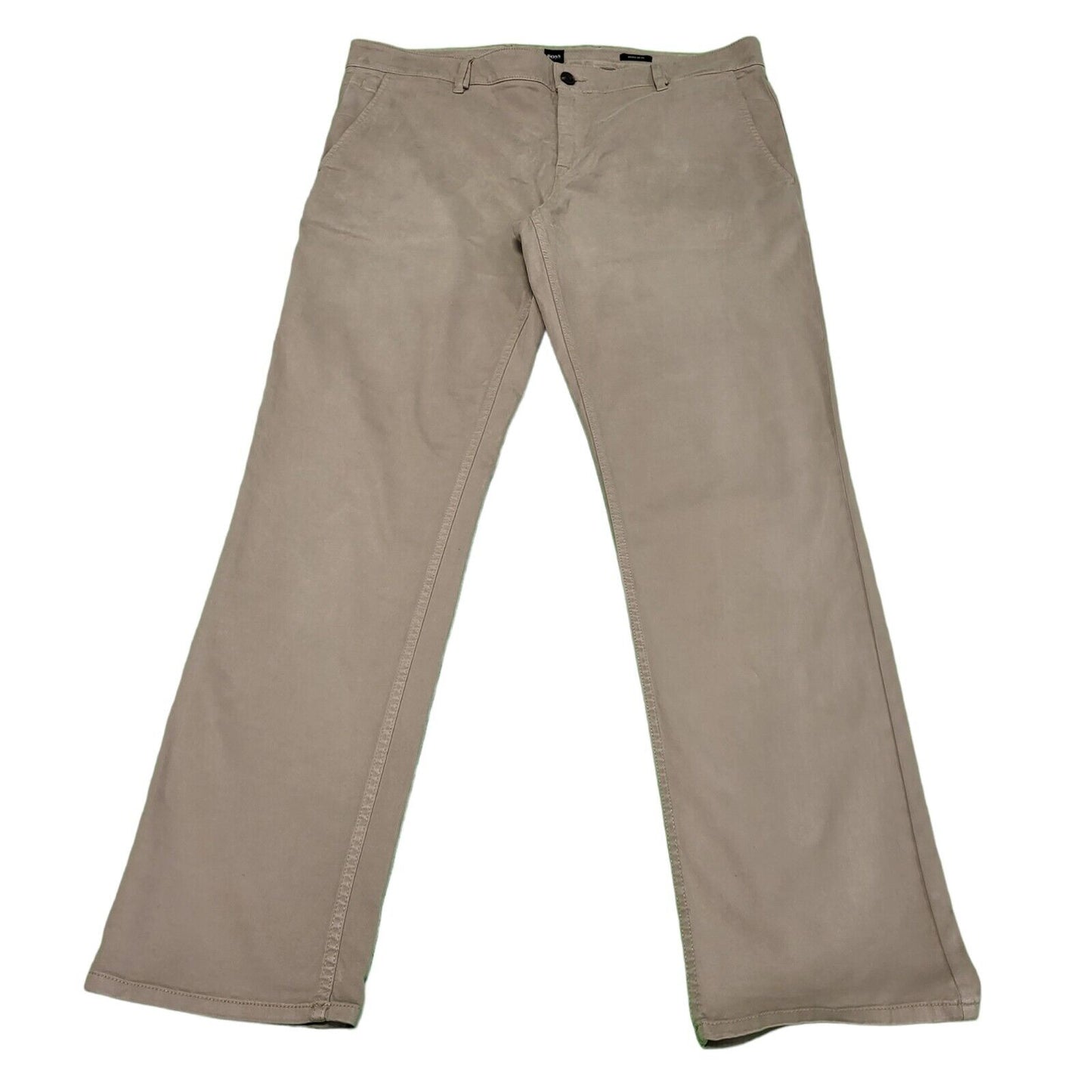 Hugo Boss Beige Straight Leg Chino Trousers Uk Men's xL W36 L32 H781