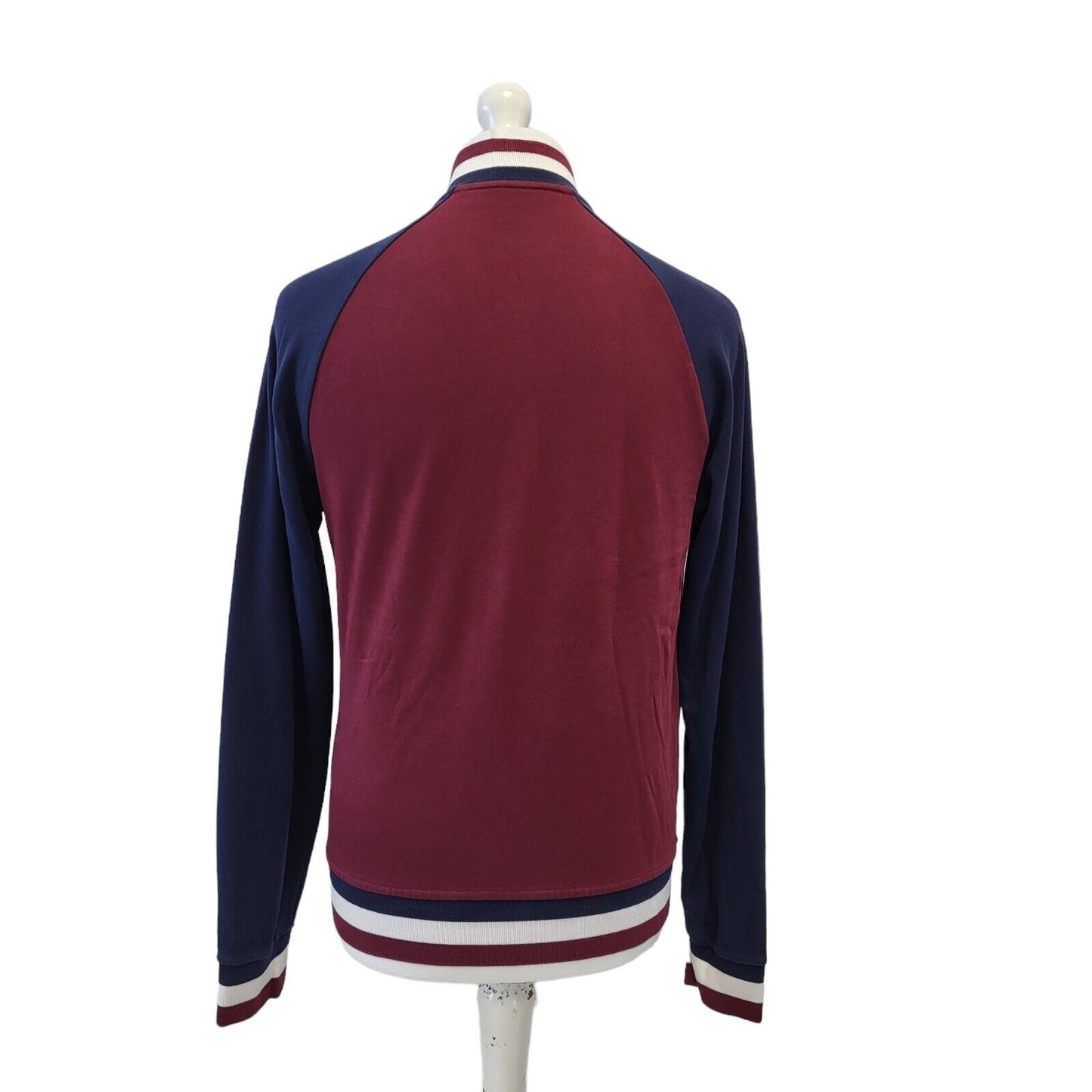 Polo Ralph Lauren Maroon Navy Zip Casual Sweatshirt Top Men's Uk S H100