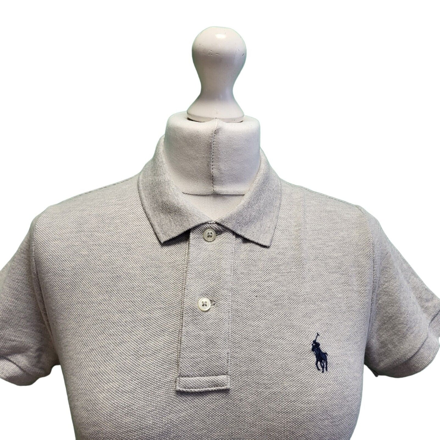 Polo Ralph Lauren Grey Skinny Fit Short Sleeve Polo Shirt Women's Uk S 8 H129