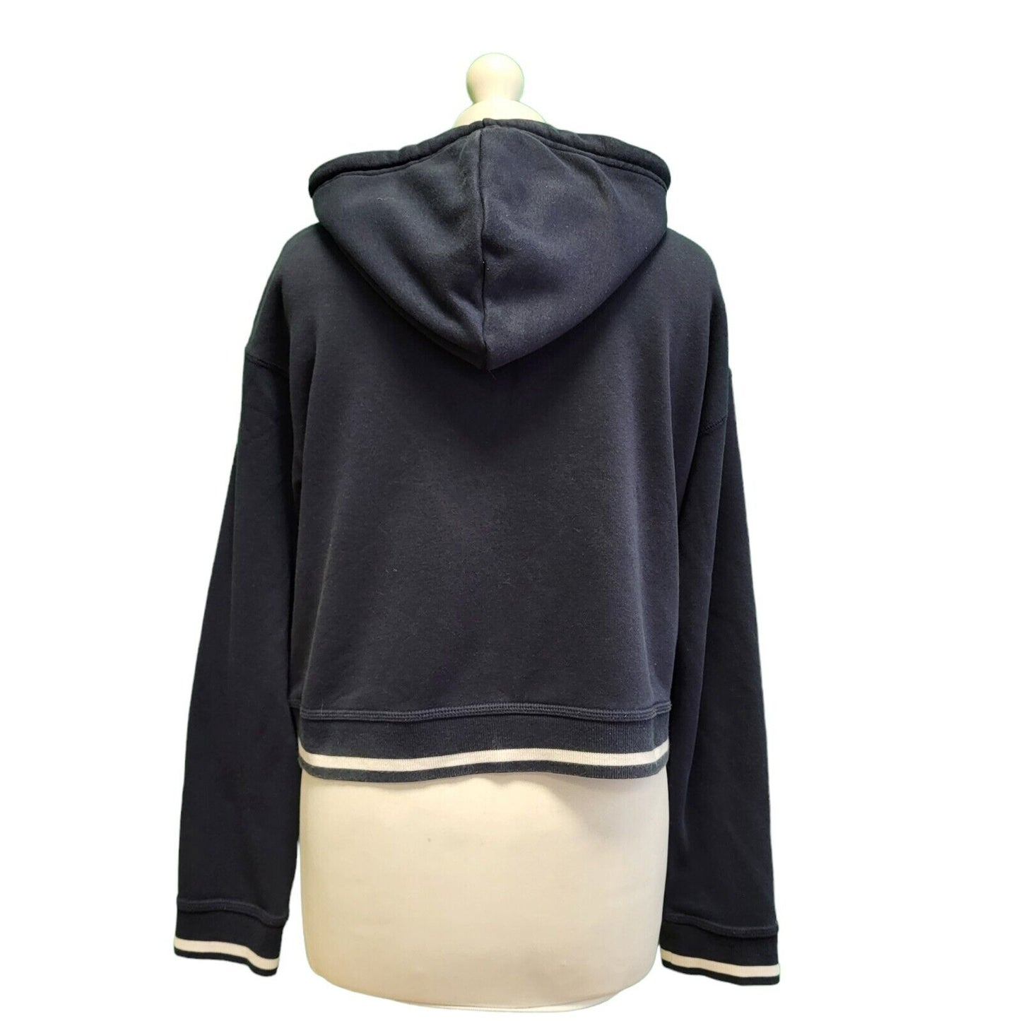 Adidas Navy Blue Spell out Sweatshirt Hoodie Women's UK XS EU 34 G792