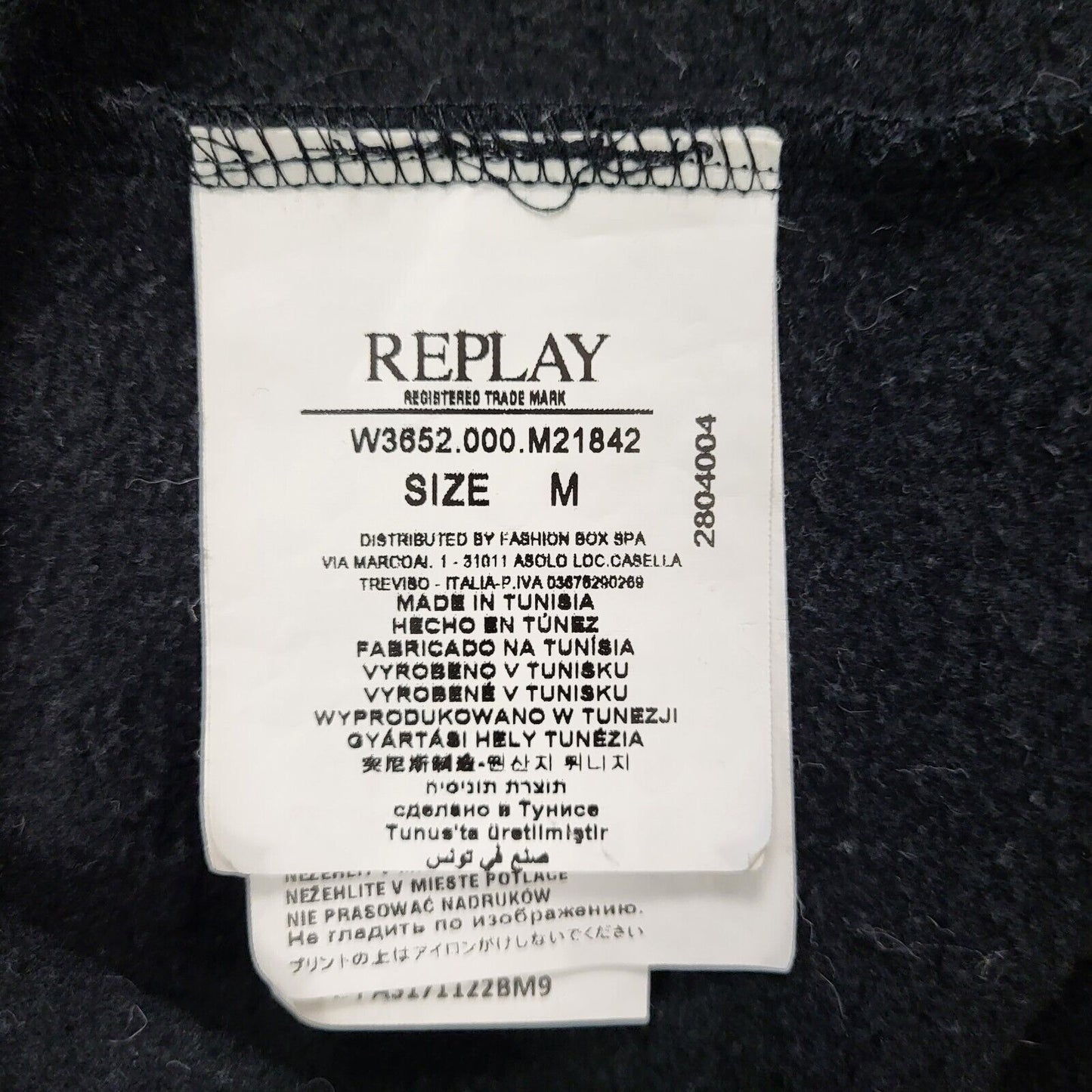 Replay Black Zip Long Sleeve Sweatshirt Hoodie uk Women's M 10 H791