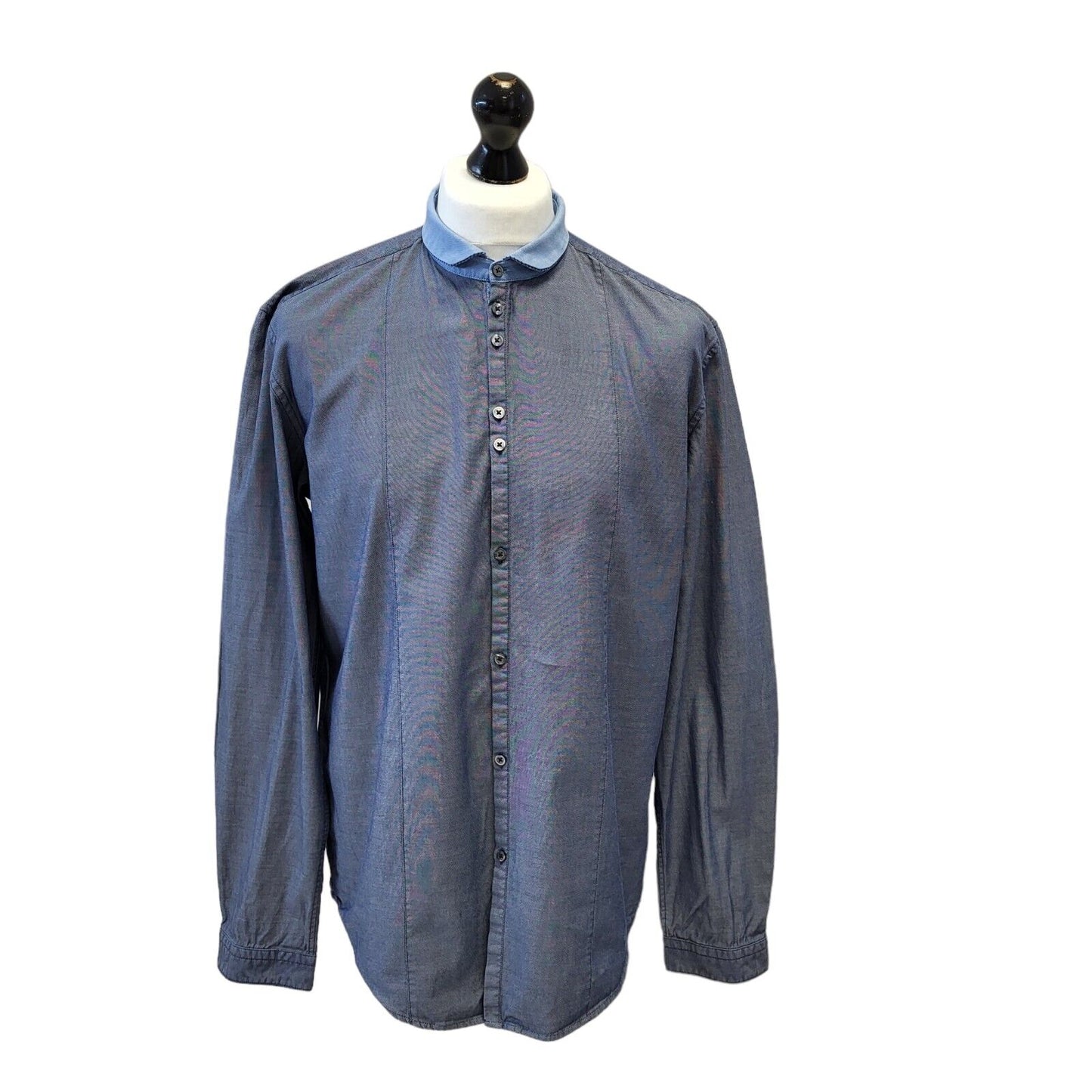Hugo Boss Blue Long Sleeve Slim Shirt Uk Men's X Large G545