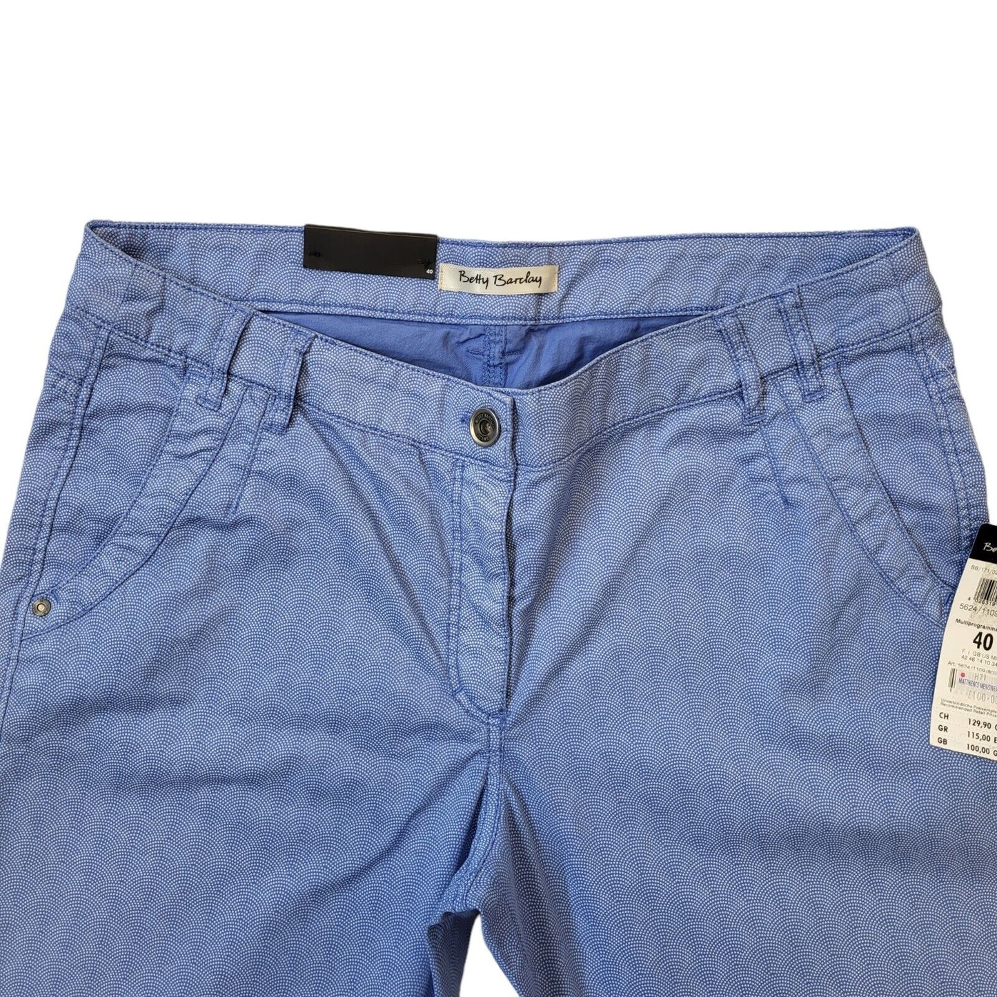Betty Barclay Blue Tapered Casual Trousers Uk Women's 14 W32 L27 G211