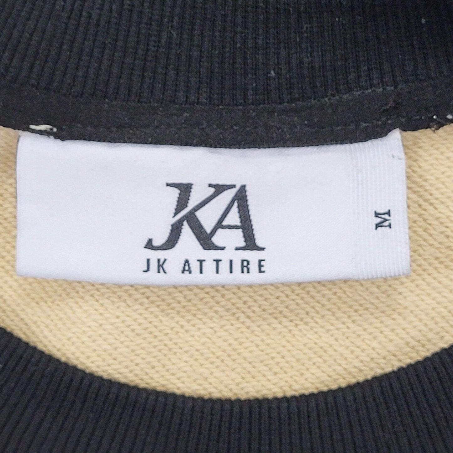 JK Attire Black Beige Crew Neck Casual Sweatshirt Uk Men's Medium BB287