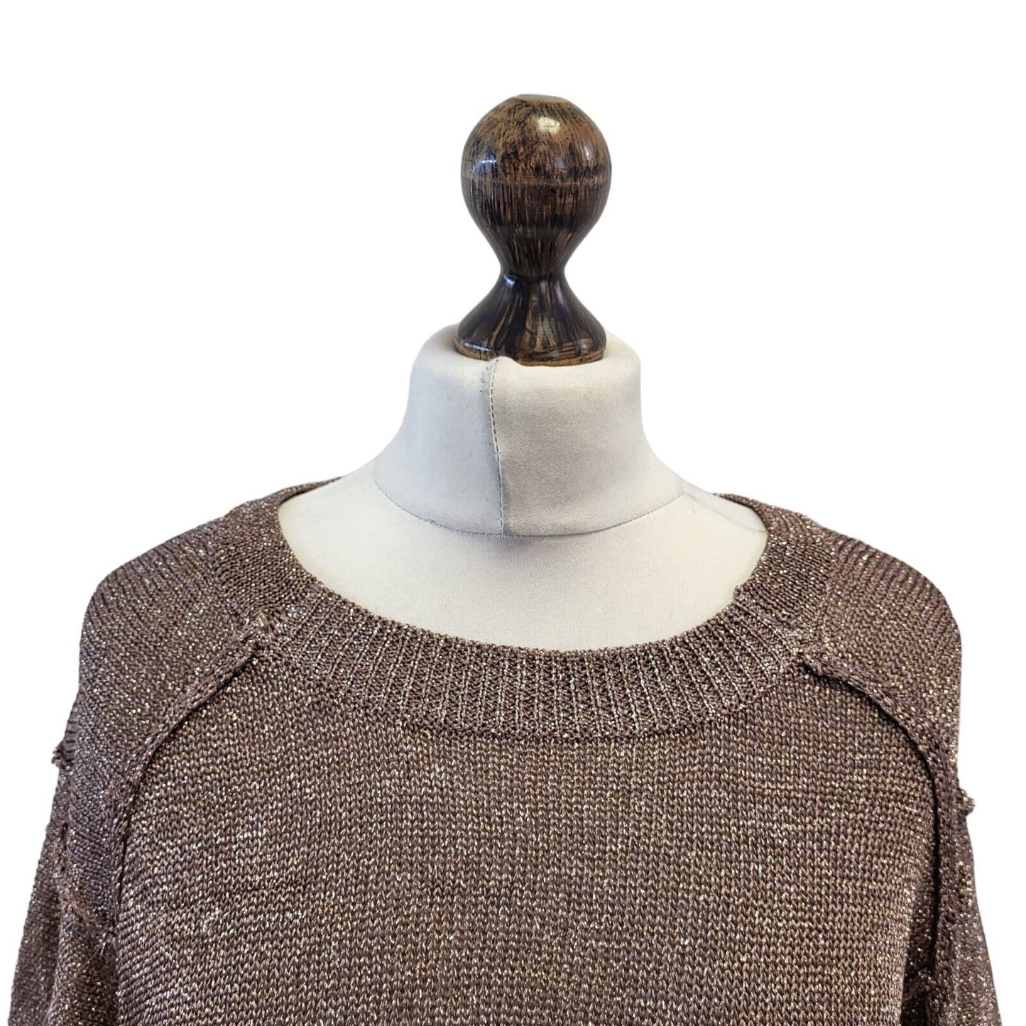 Next Brown Round Neck Jumper Top Uk Women's 12 Eu 40 Bnwt G237