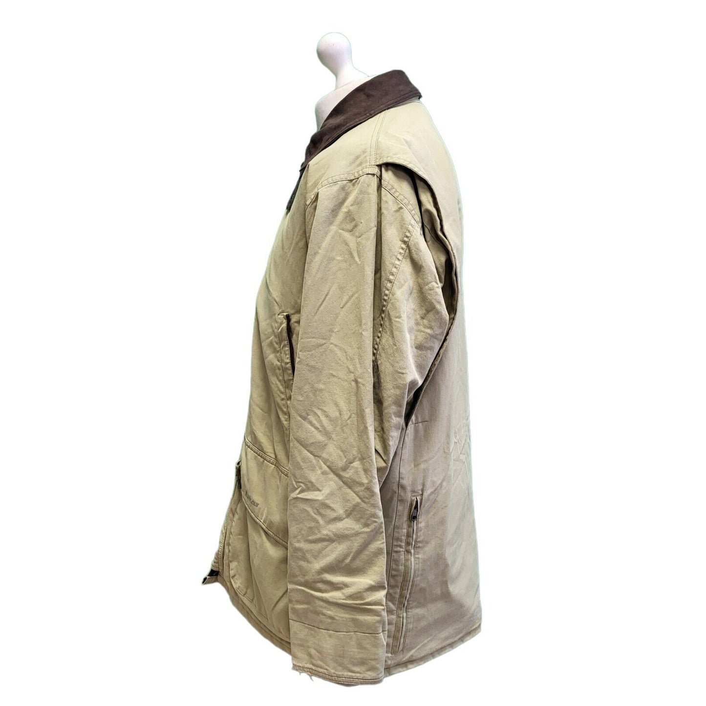 Barbour Fountaine Beige Zip Snap Fasten Collared Jacket Men's uk S H71