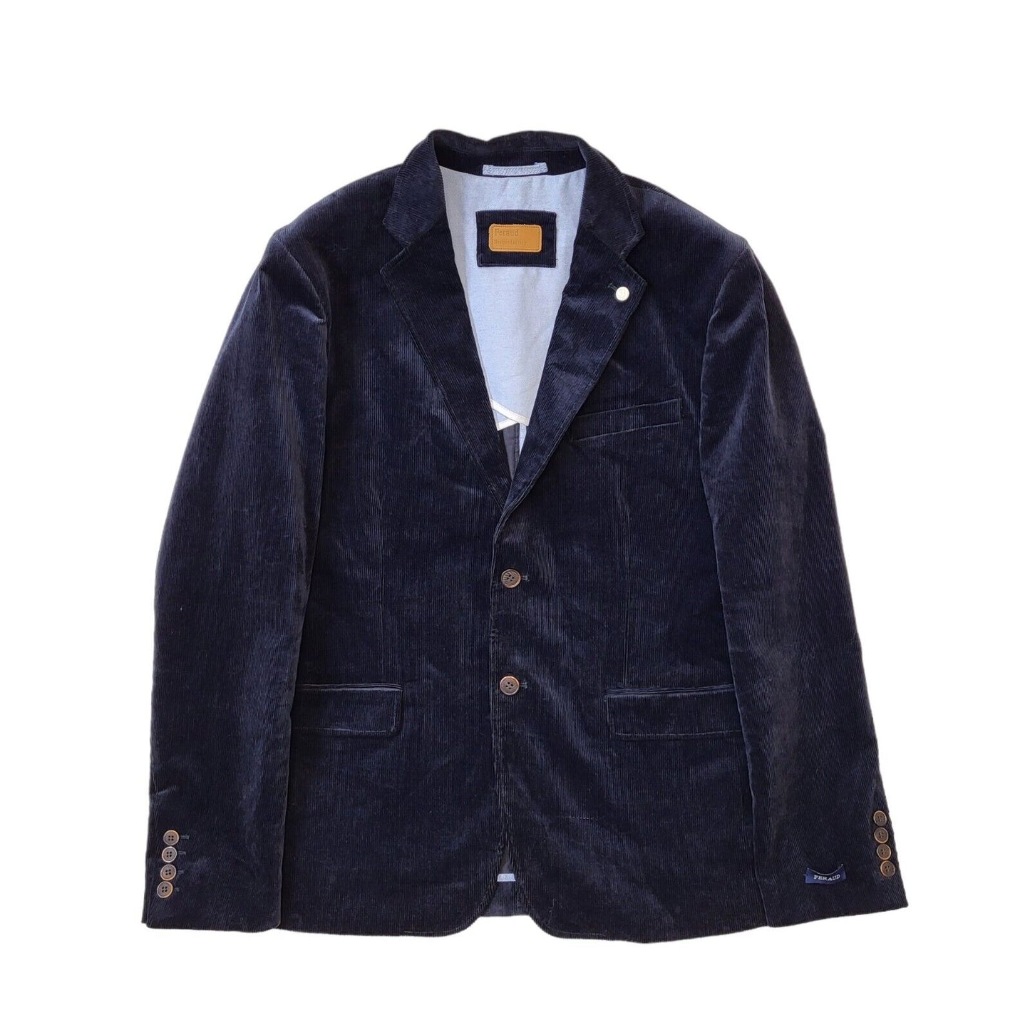 Feraud Navy Blue Corduroy Suit Blazer Jacket Uk Men's M 40" G272