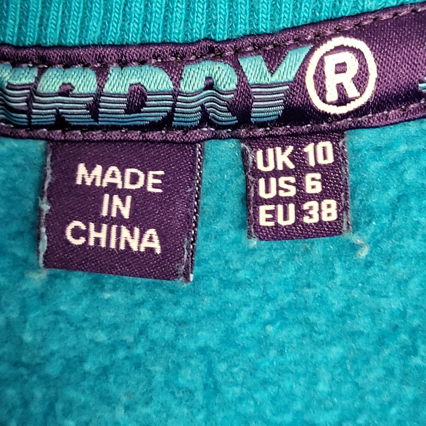 Superdry Sweatshirt Crew Neck Long Sleeve Blue Womens Size 10 G408