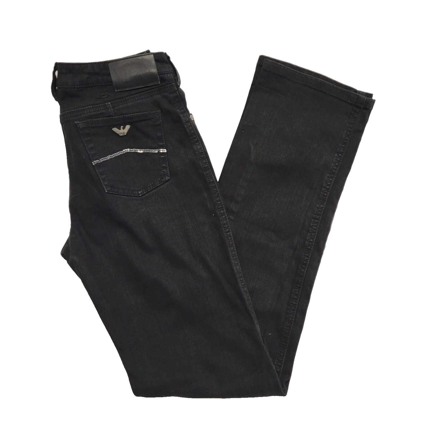 Armani Jeans Black Zip Fly Straight Slim Denim Jeans Men's uk S W29 L34 H311