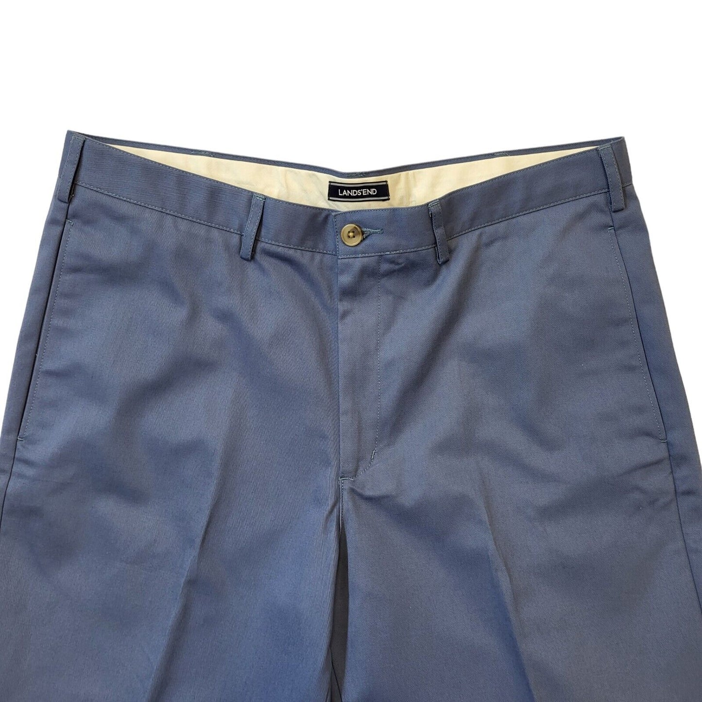 Lands' End Blue Straight Leg Chino Trousers Uk Men's XL W36 L31 Bnwt G206