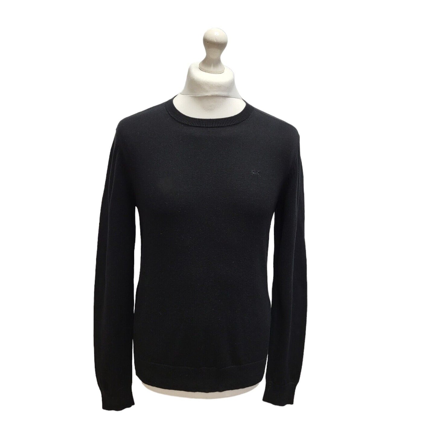Michael Kors Black Crew Neck Cotton Jumper Uk Men's Small BB272