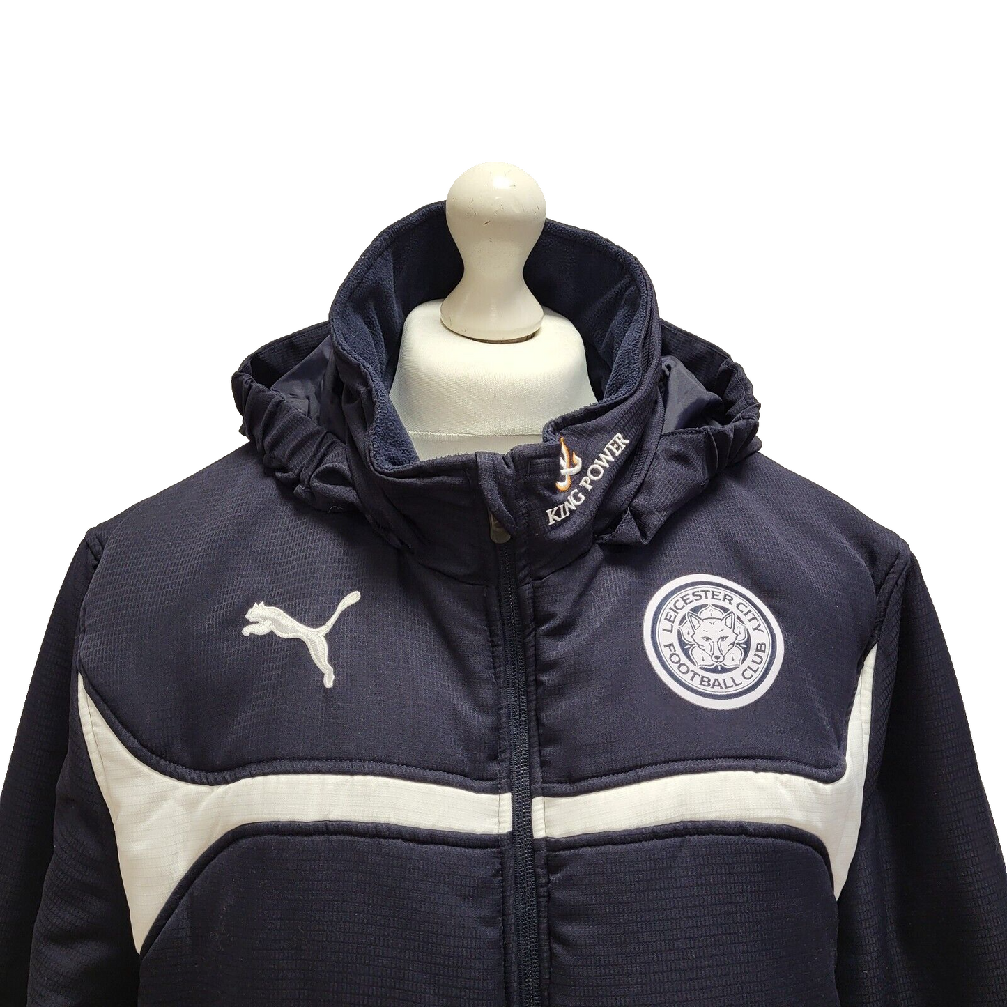 Puma Navy Blue Leicester City Football Hooded Sports Jacket uk XL BB326